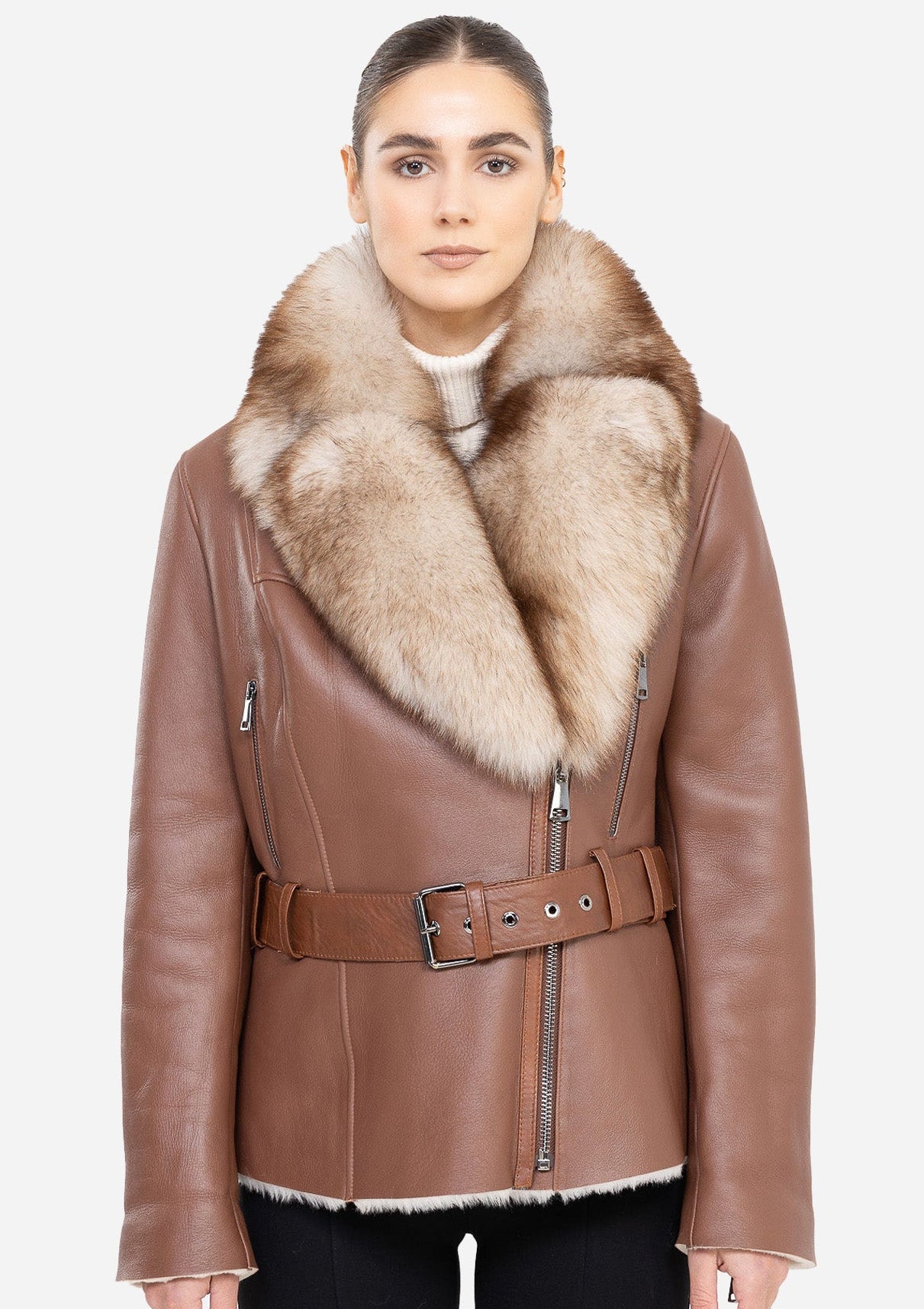 Melissa genuine shearling jacket