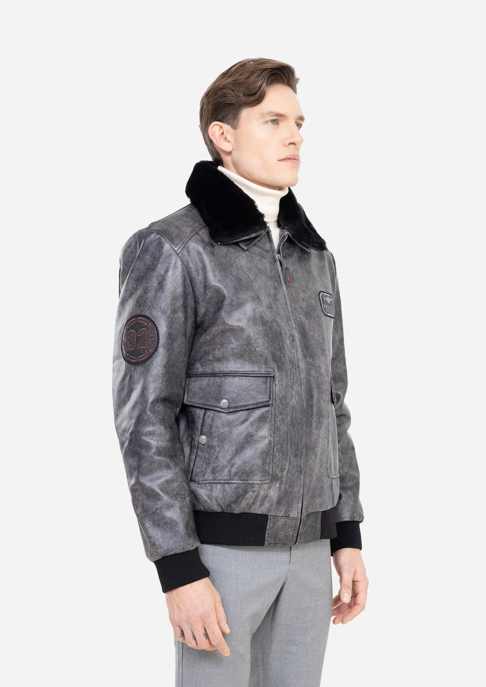 THOM AVIATOR WITH REMOVABLE SHEARLING COLLAR