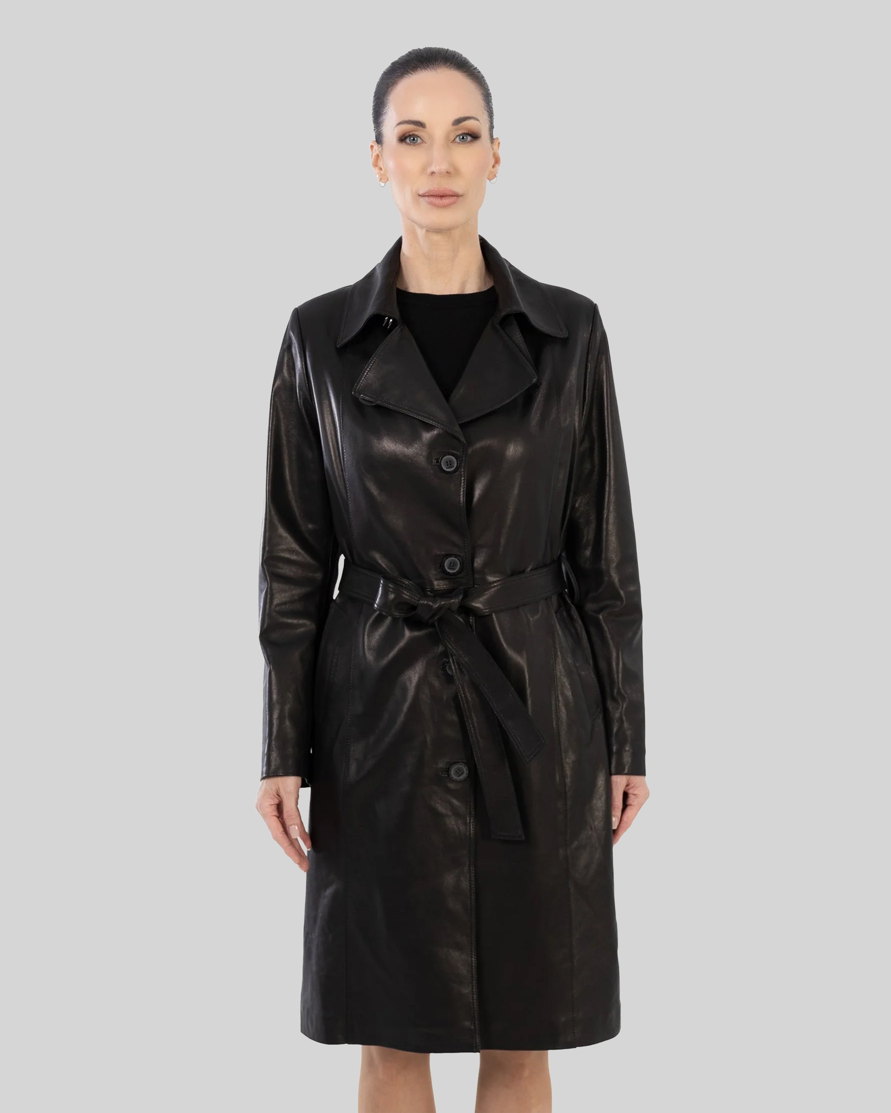 KASIA Leather Trench Coat