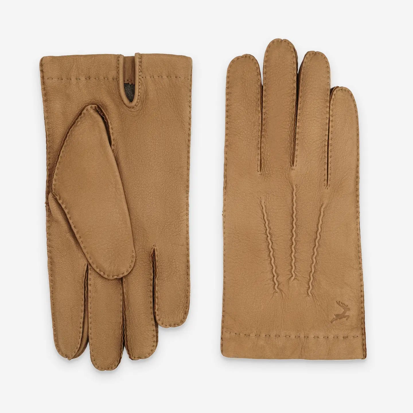 Gants en cuir de cerf - 100% cachemire