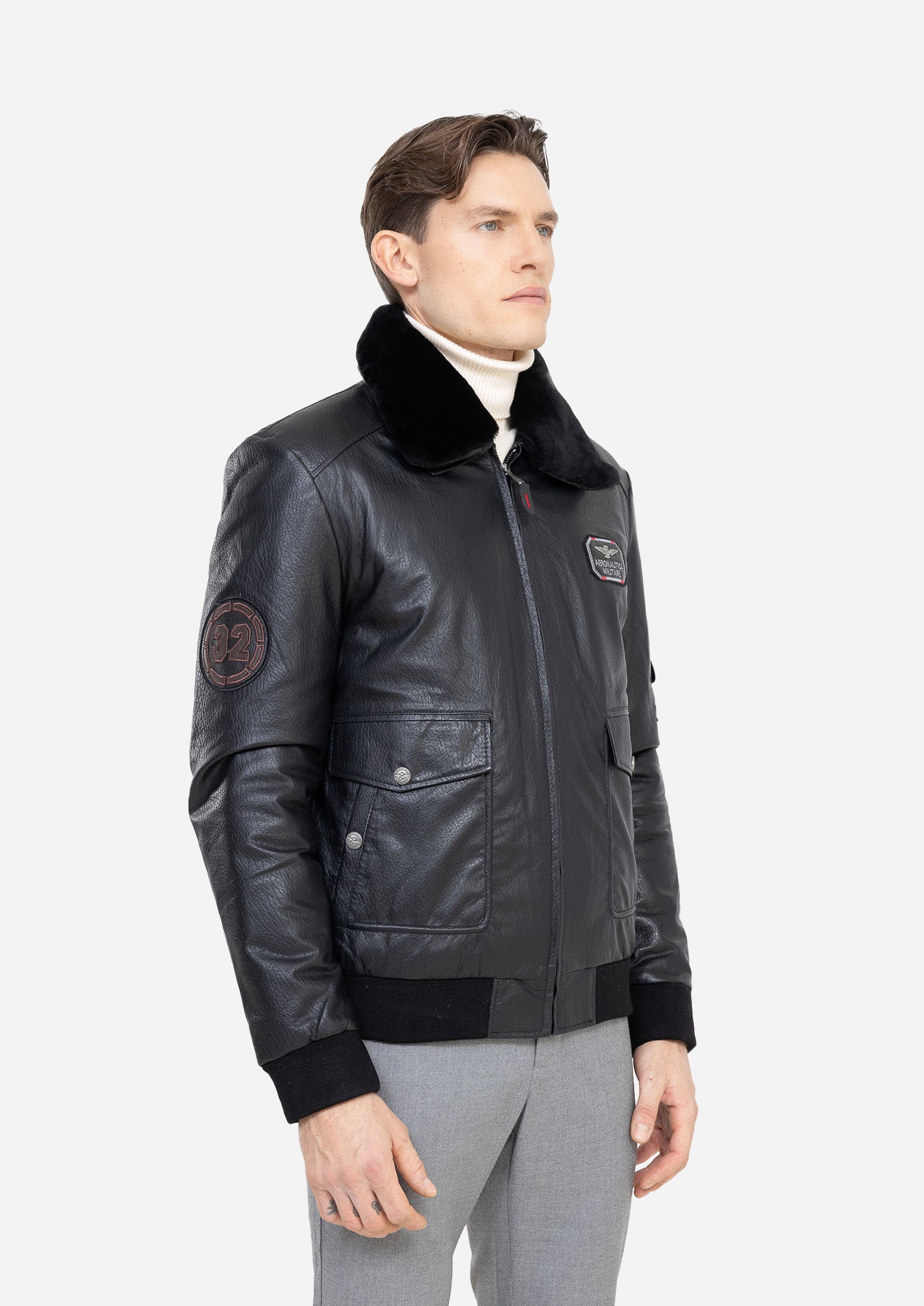 THOM AVIATOR WITH REMOVABLE SHEARLING COLLAR