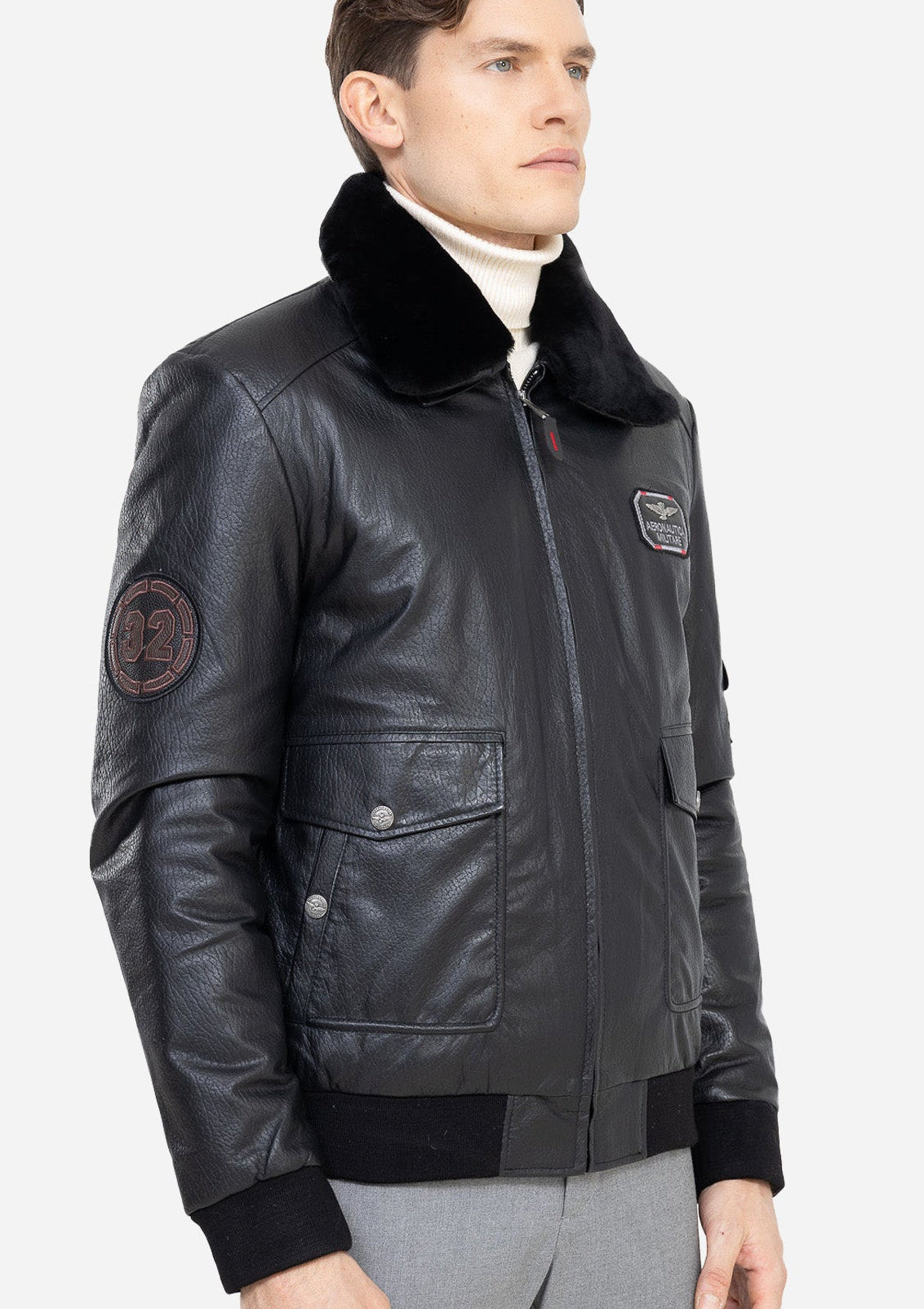 THOM AVIATOR WITH REMOVABLE SHEARLING COLLAR