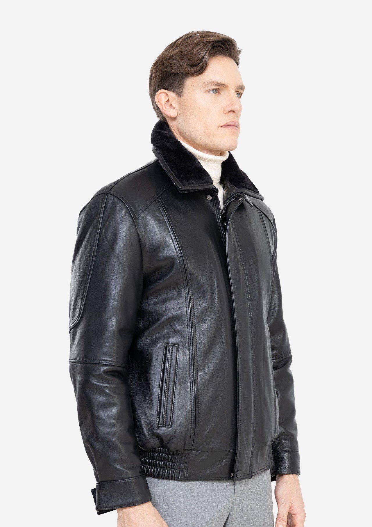 DAVID AVEC COL EN PEAU LAINE AMOVIBLE