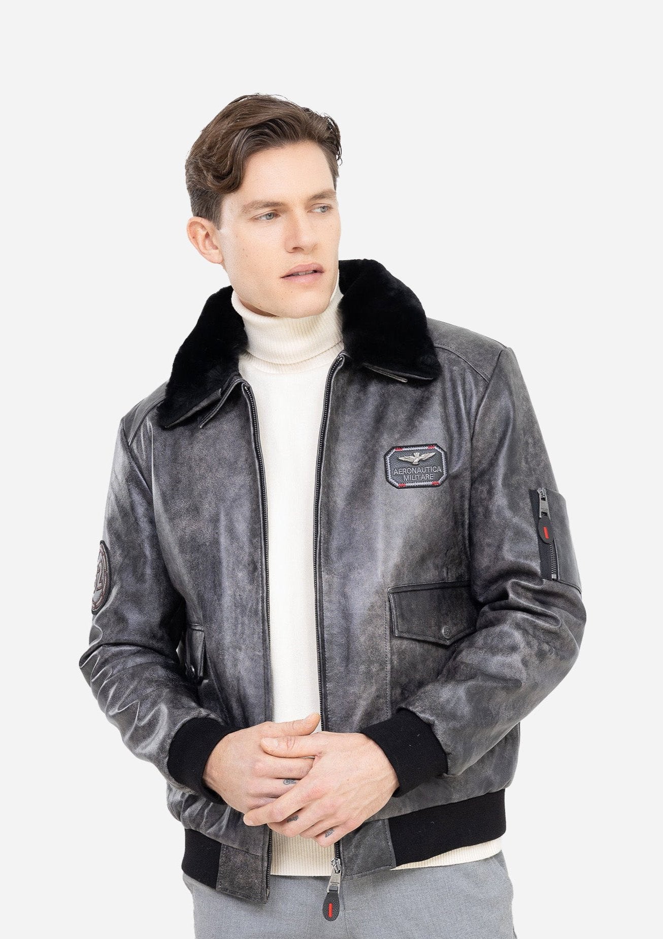 THOM AVIATOR AVEC COL EN PEAU LAINE AMOVIBLE