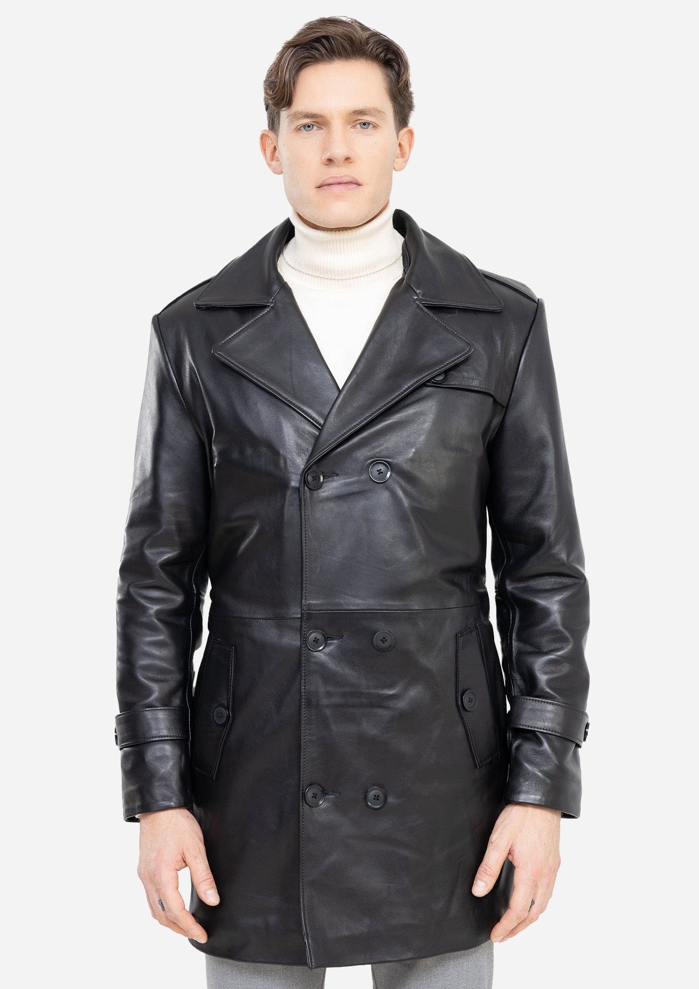 Tony Genuine Leather Trench
