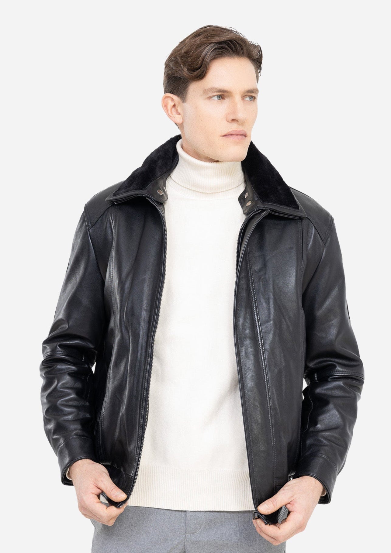 DAVID AVEC COL EN PEAU LAINE AMOVIBLE