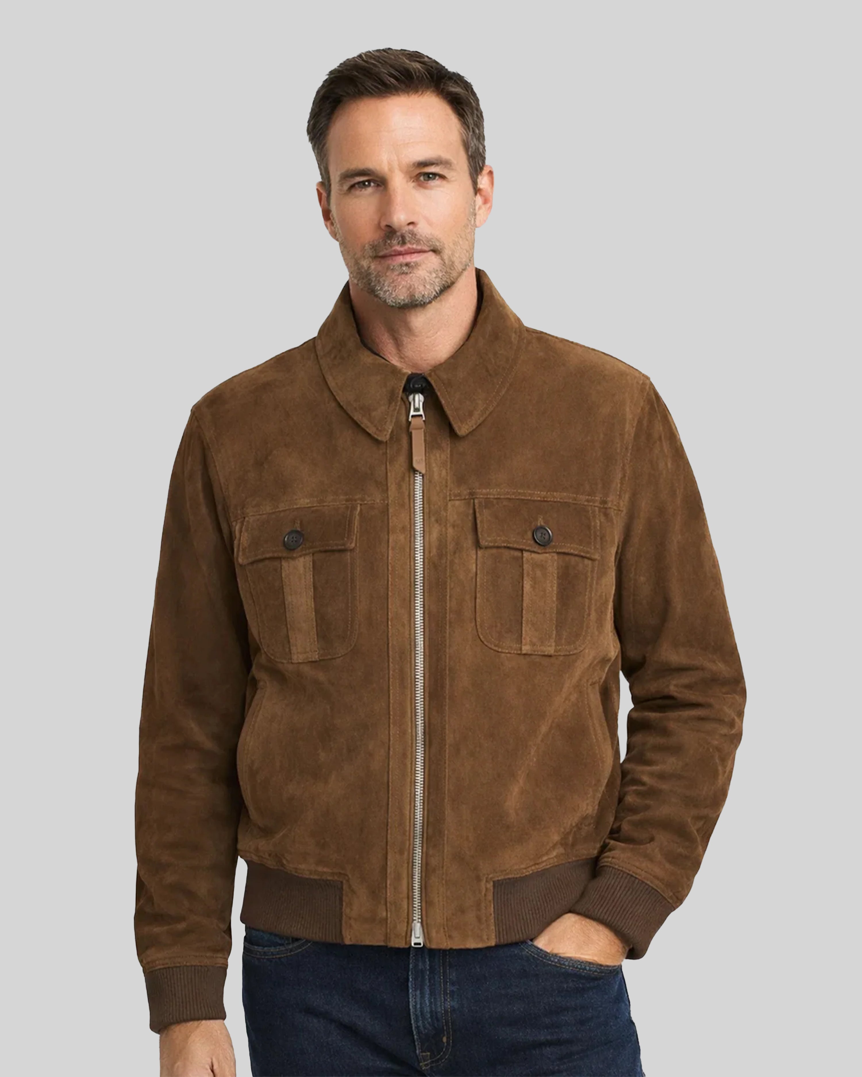 Eric Suede Bomber Jacket