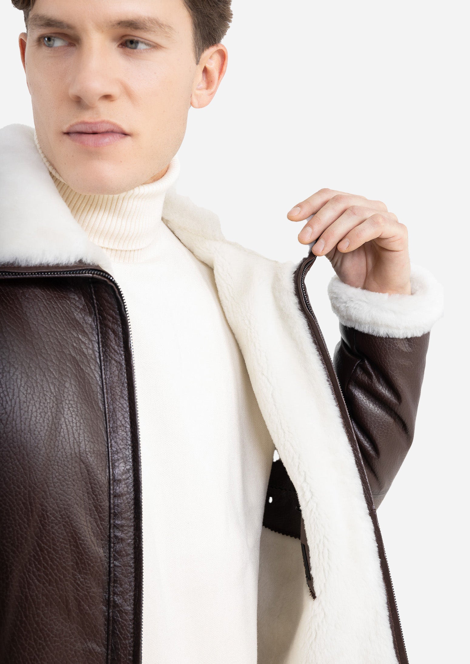 RAFA MEN'S SHEARLING MOTO JACKET