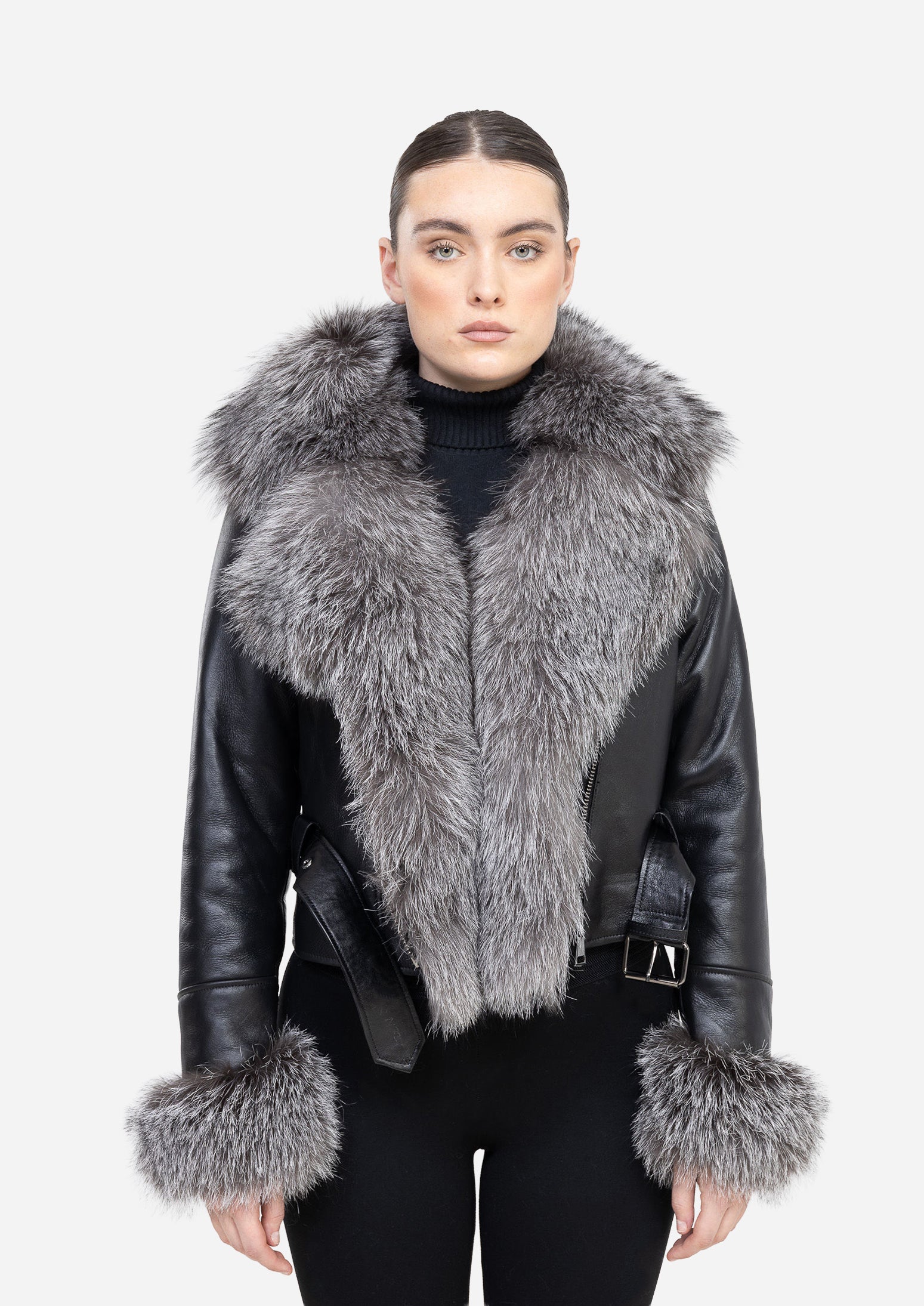 Bianca / Silver Fox Shearling jacket