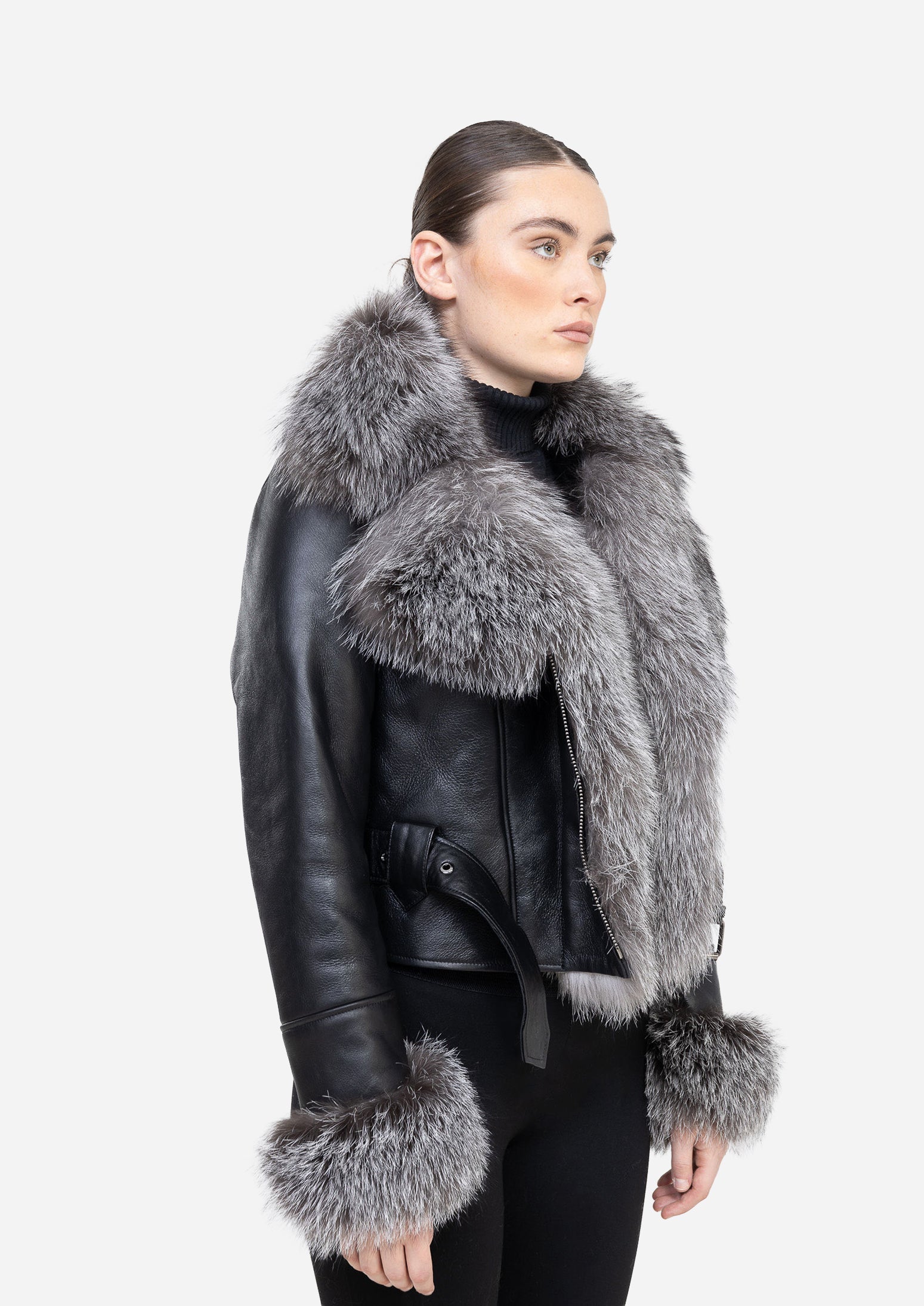 Bianca / Silver Fox Shearling jacket