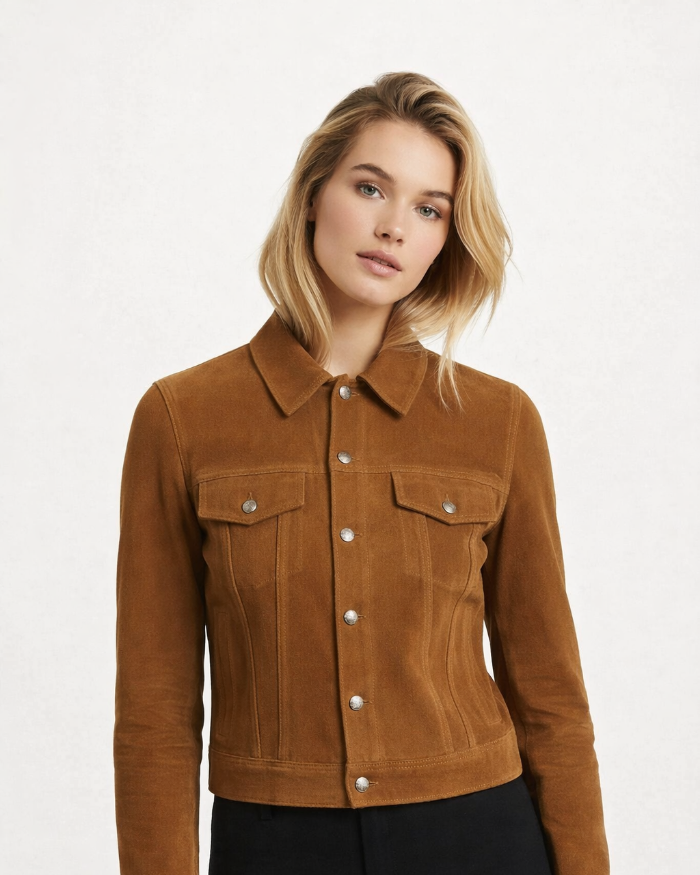 CHLOE Soft Suede Denim Jacket