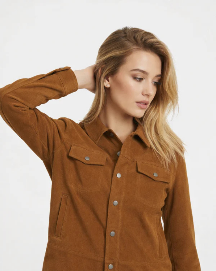 CHLOE Soft Suede Denim Jacket