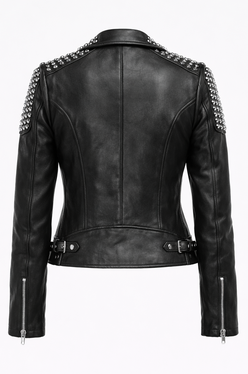 Celia studded Biker Leather Jacket