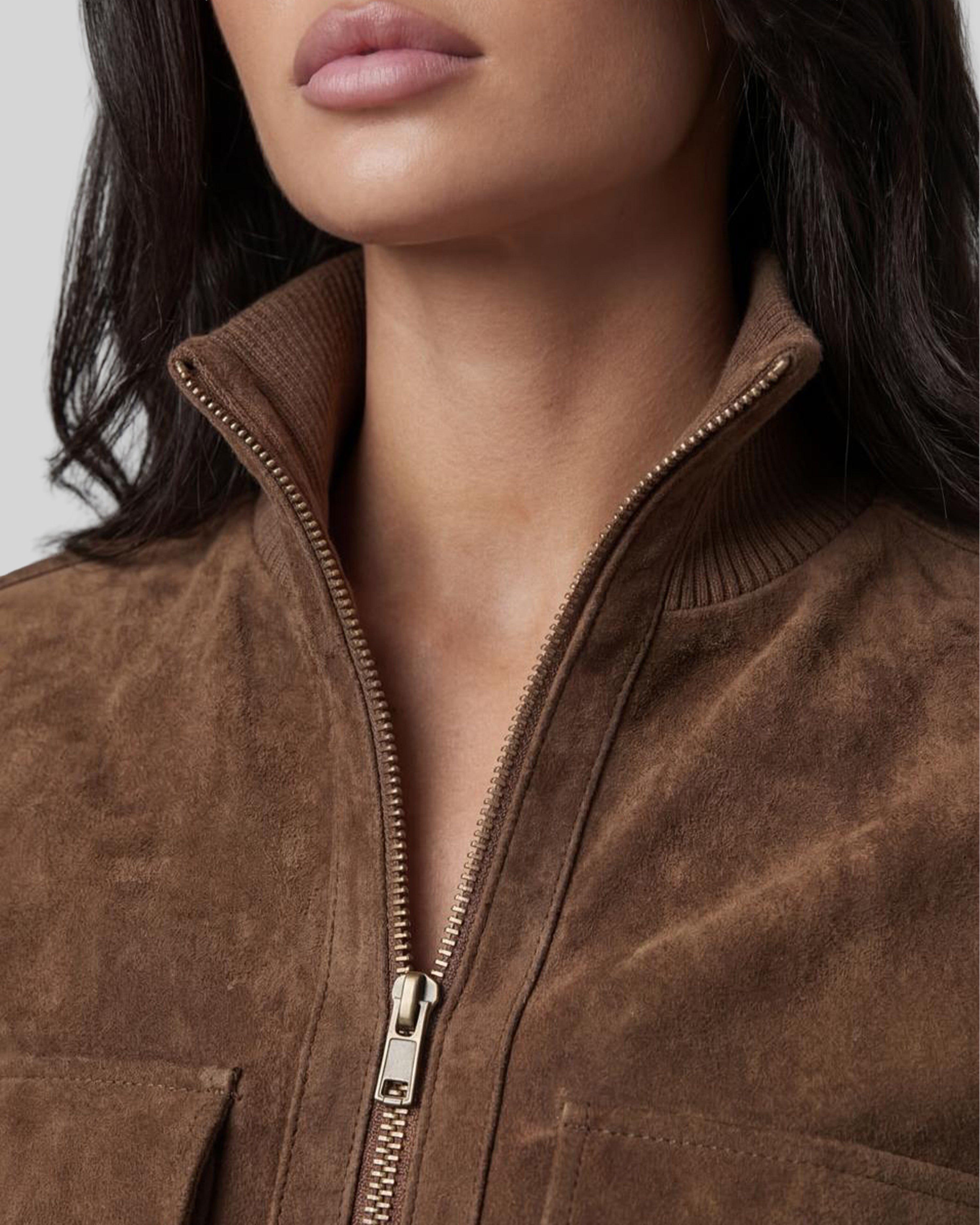 THALIA suede bomber jacket