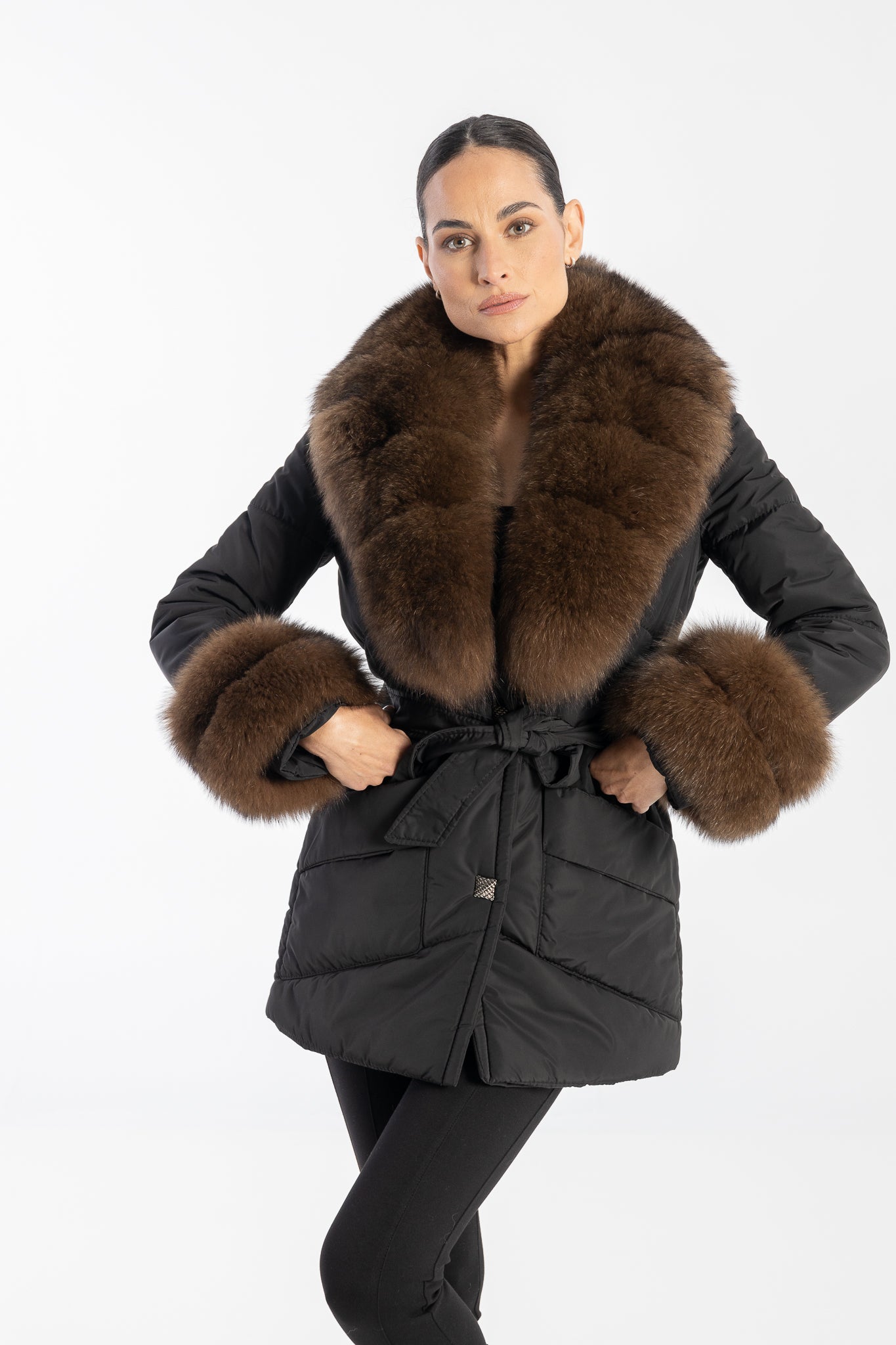 Paris Jacket trimmed with luxurious genuine fox fur,