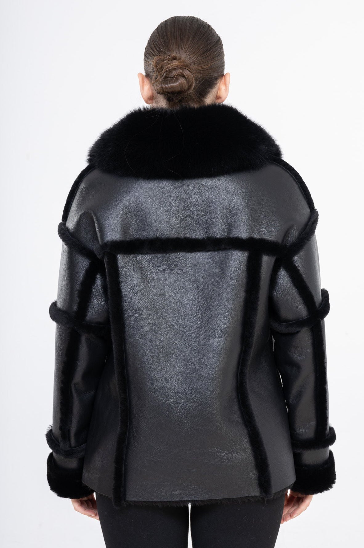 Eliana Black shearling jacket