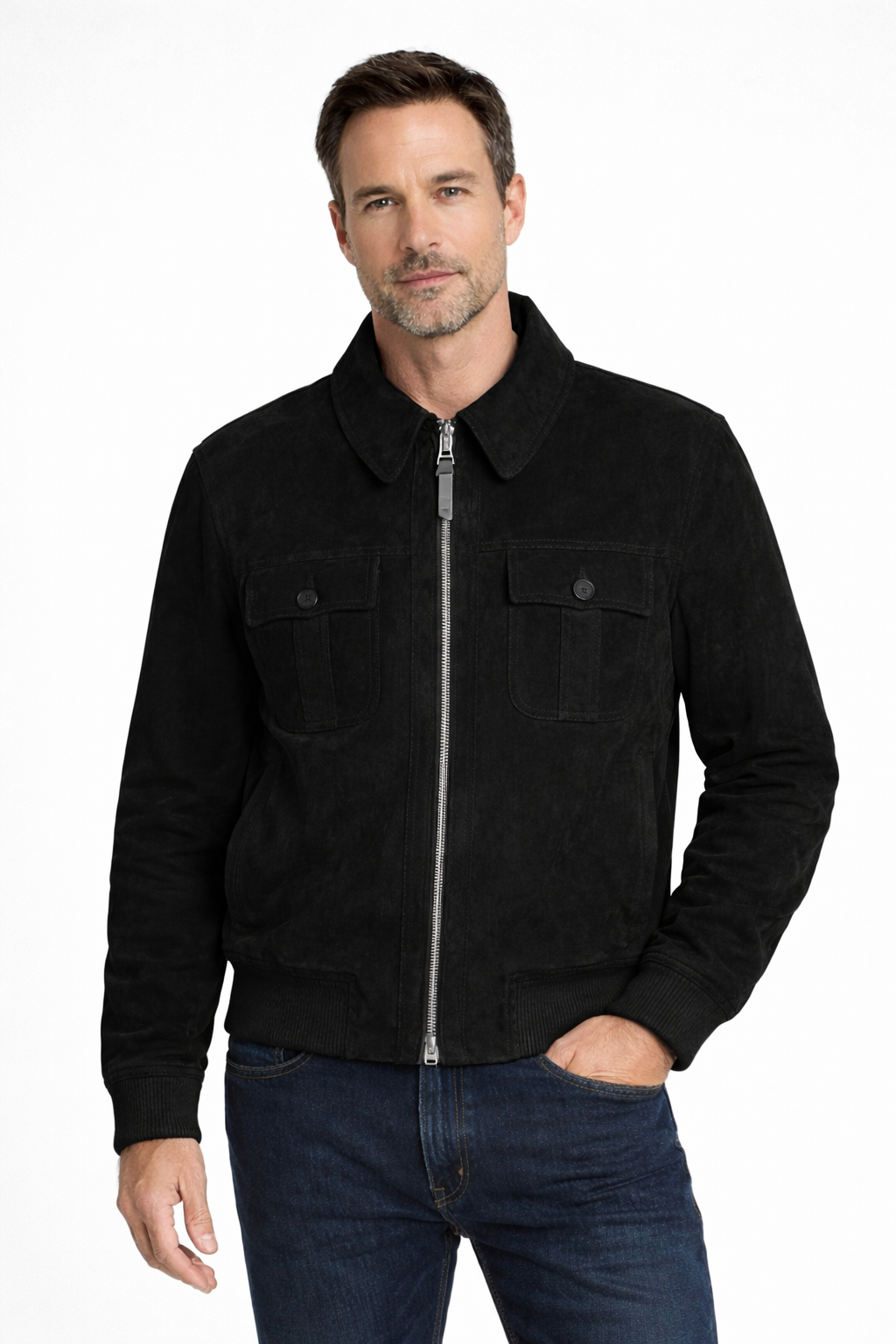 Eric Suede Bomber Jacket