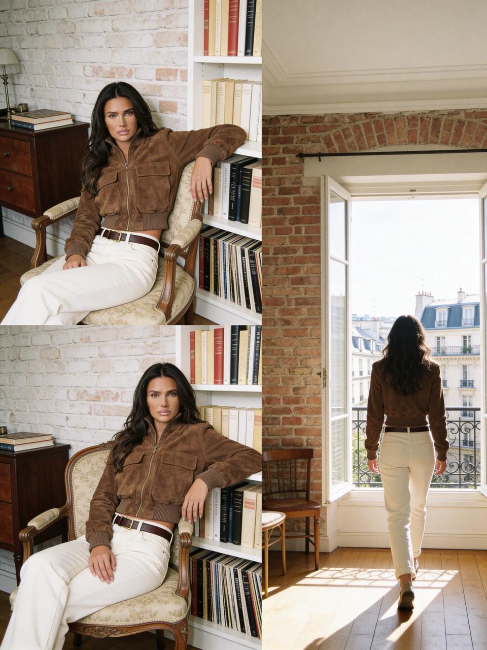 THALIA suede bomber jacket