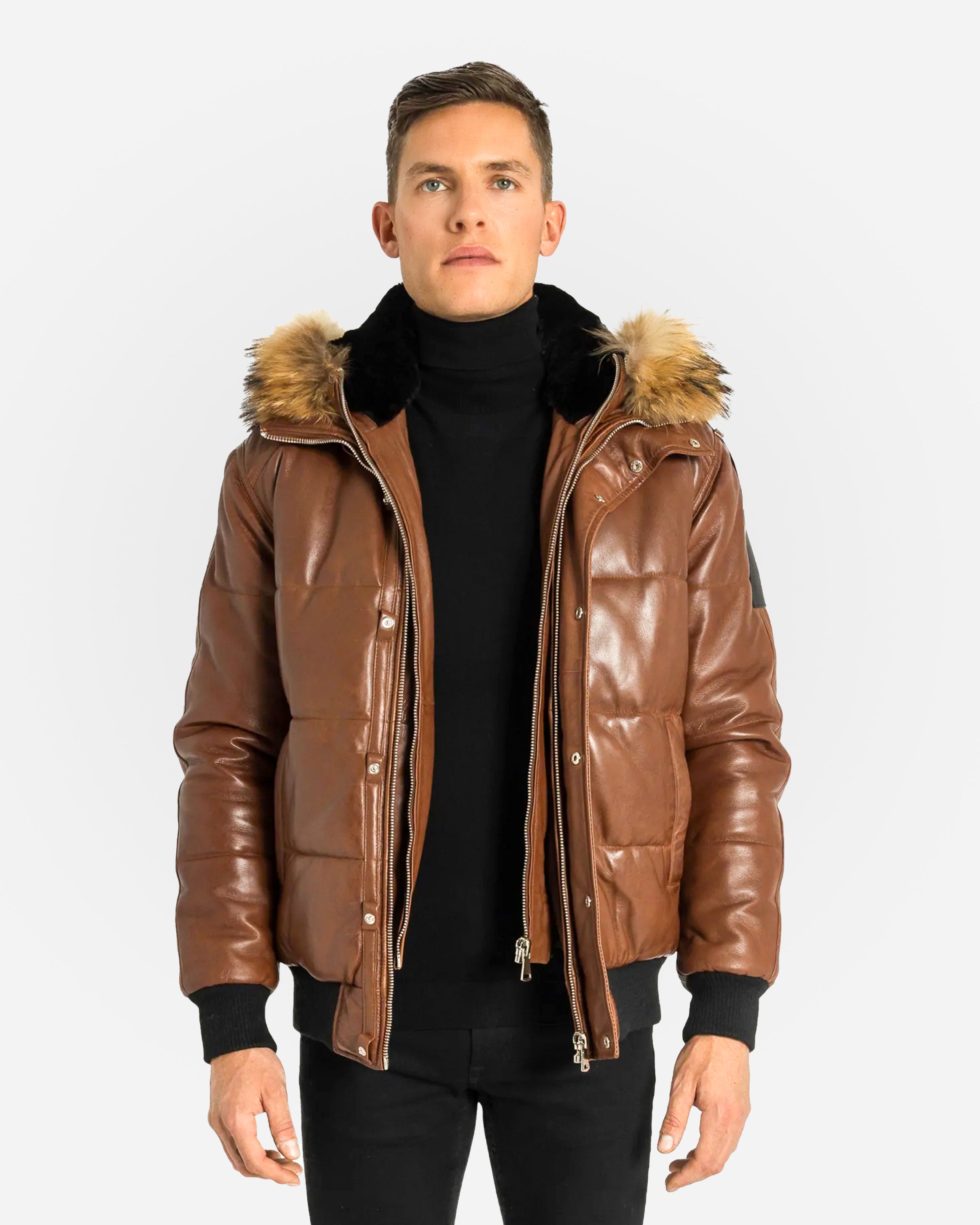 Blouson aviateur en cuir Lorenzo Down