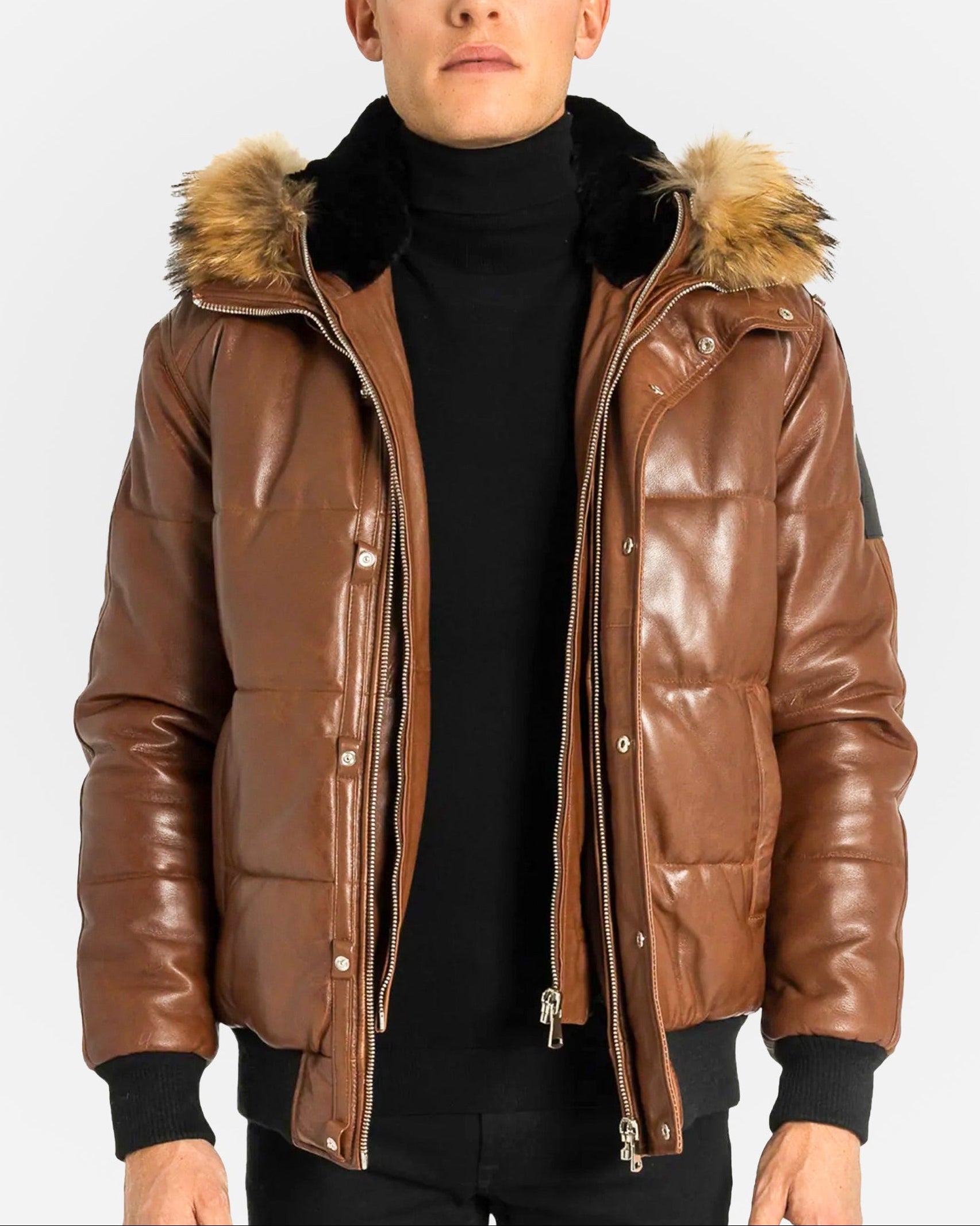 Blouson aviateur en cuir Lorenzo Down