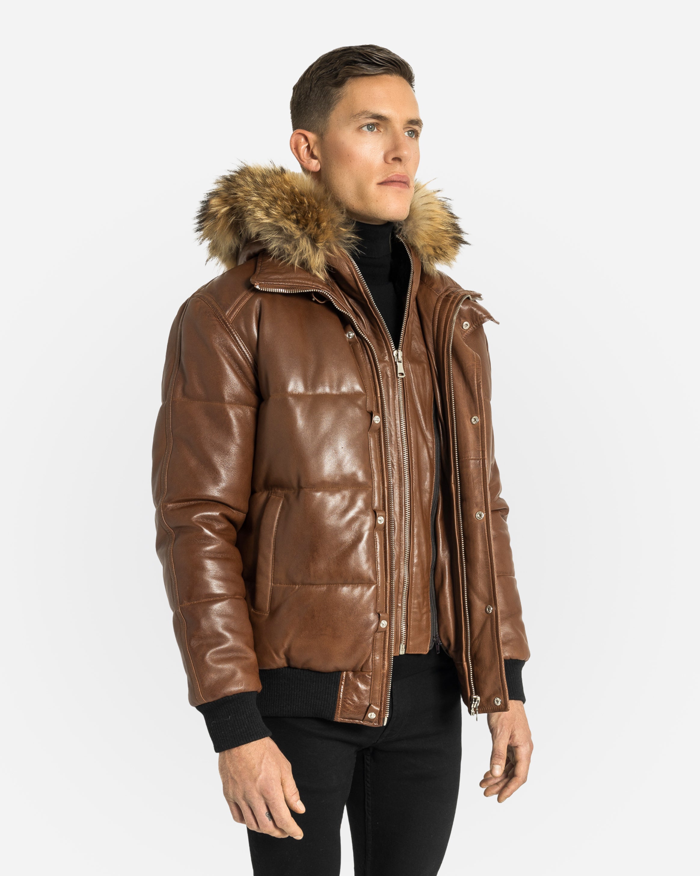 Blouson aviateur en cuir Lorenzo Down