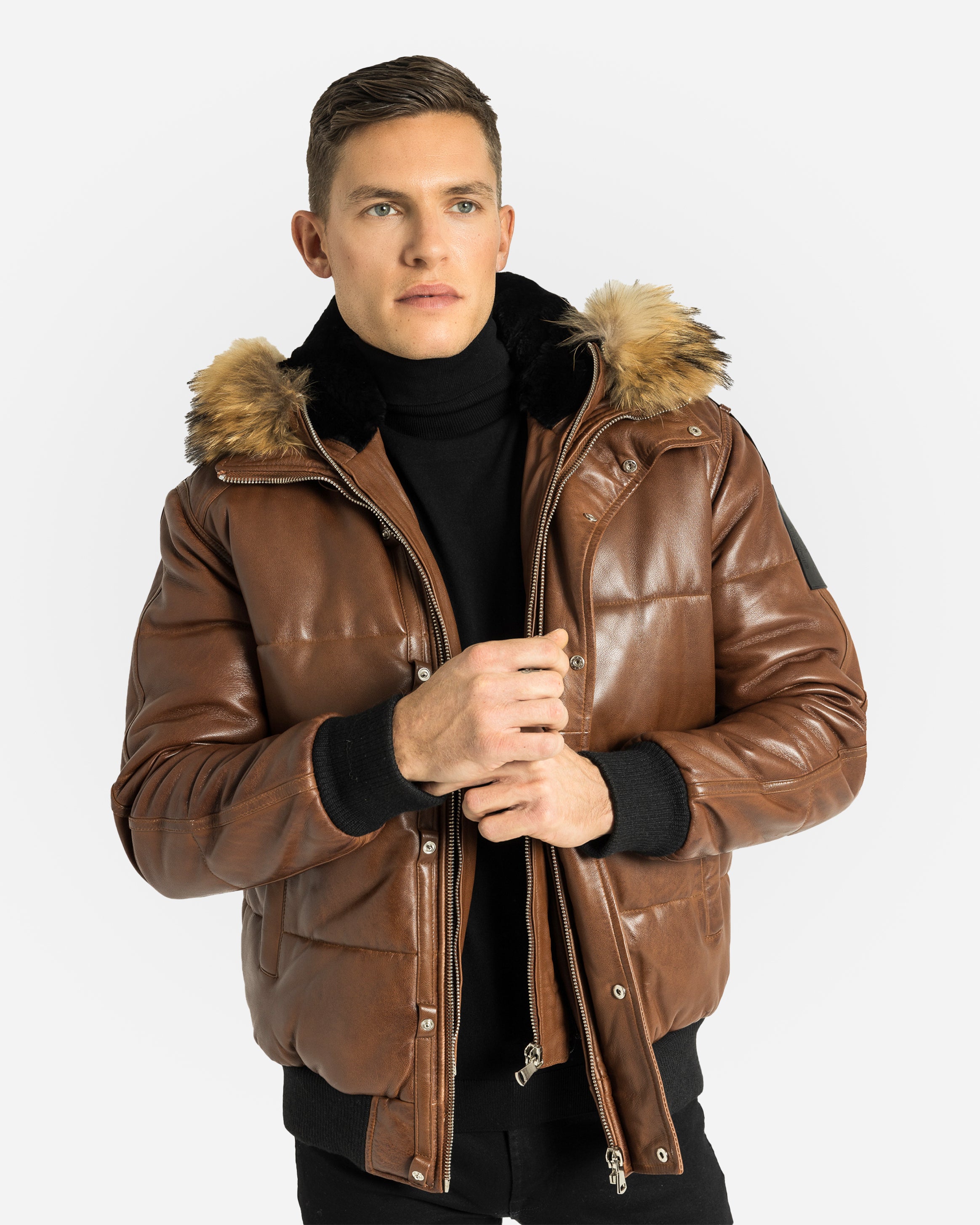 Blouson aviateur en cuir Lorenzo Down