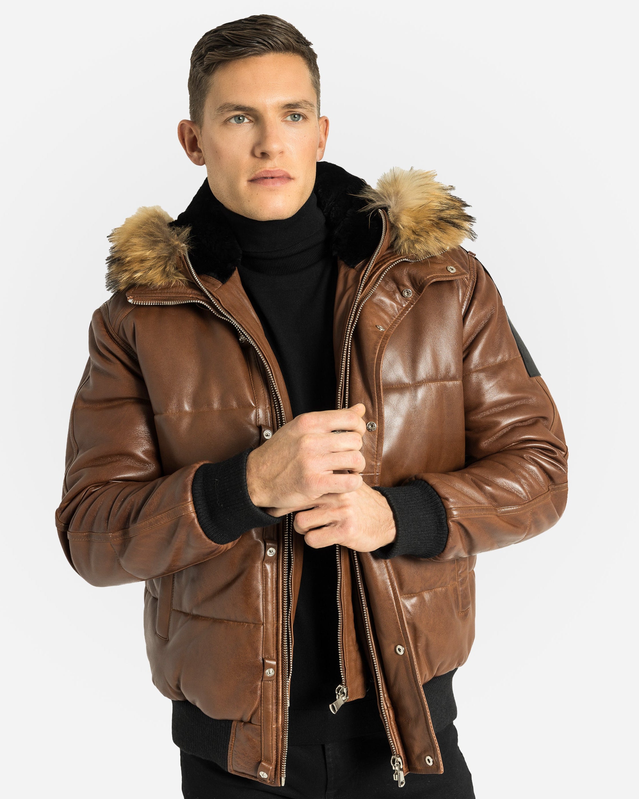 Blouson aviateur en cuir Lorenzo Down