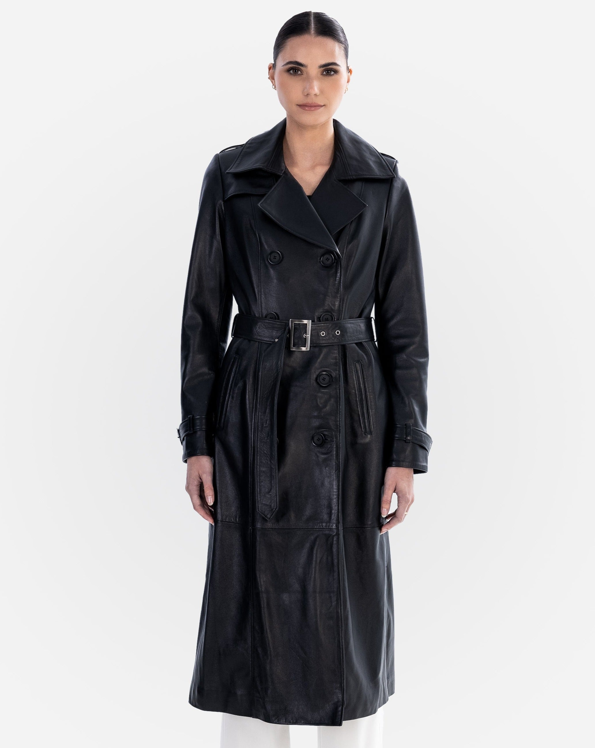 Trench-coat en cuir Adèle