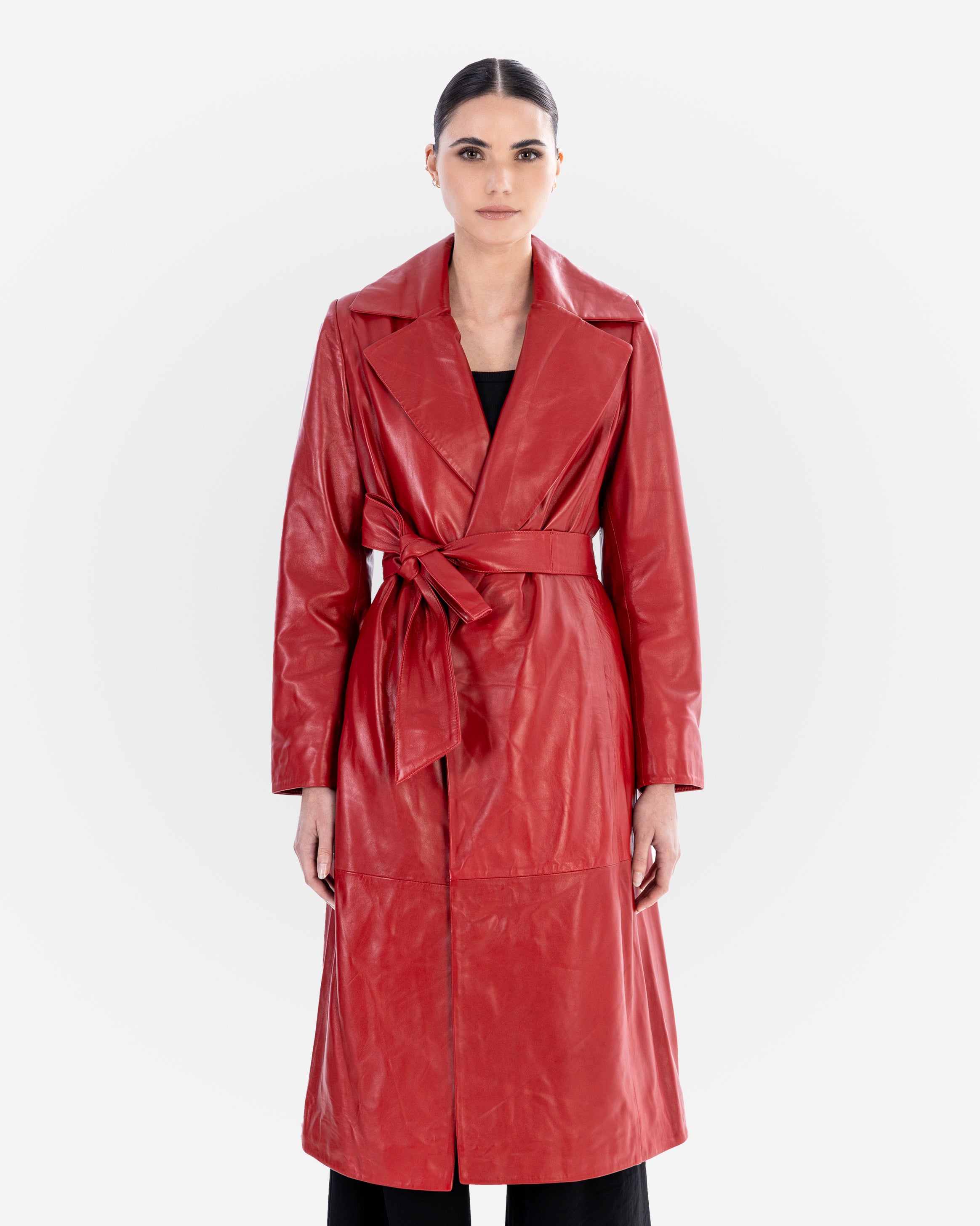 Trench-coat en cuir Sarah