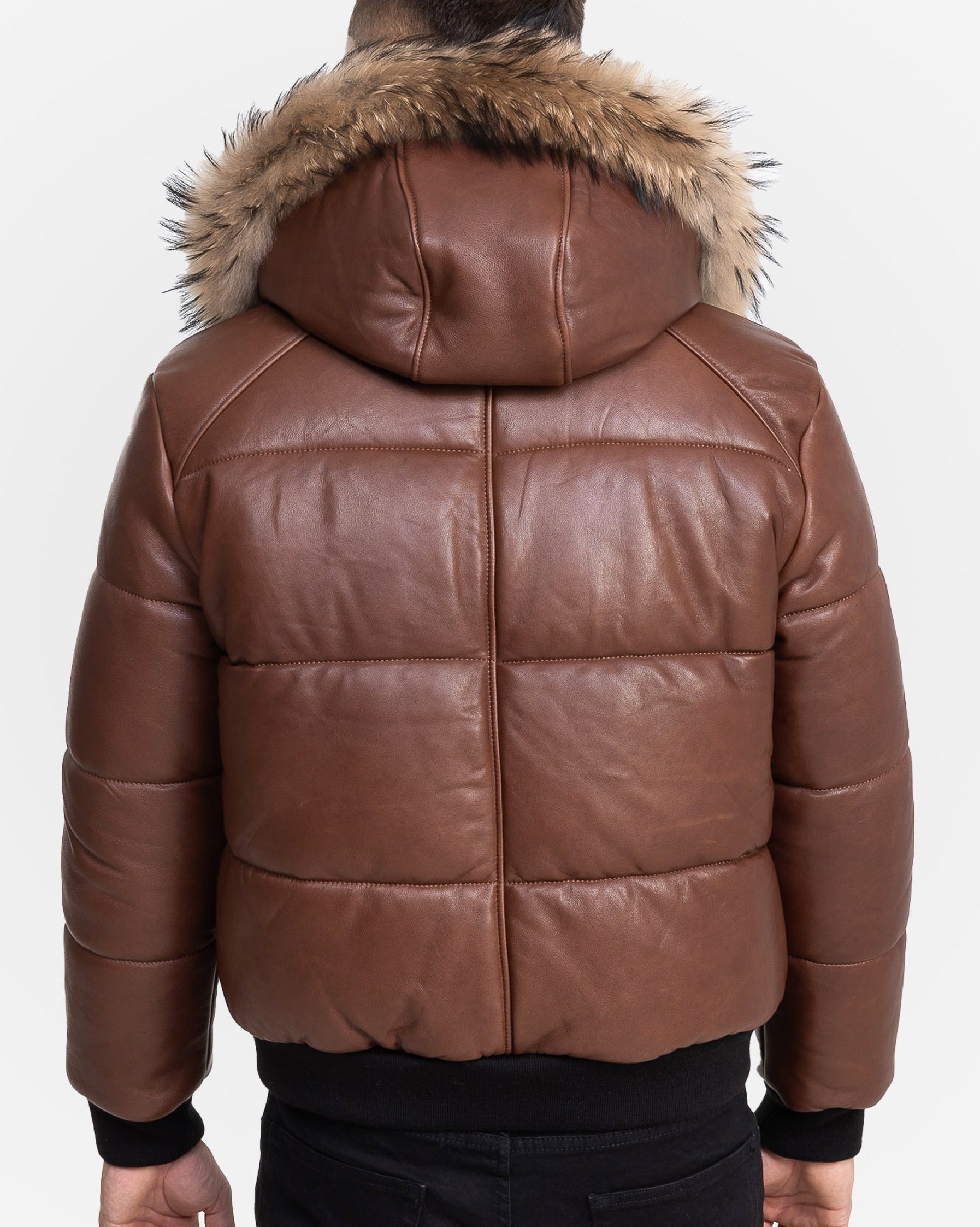 Arctic Winter Leather Coat With Natural Fur