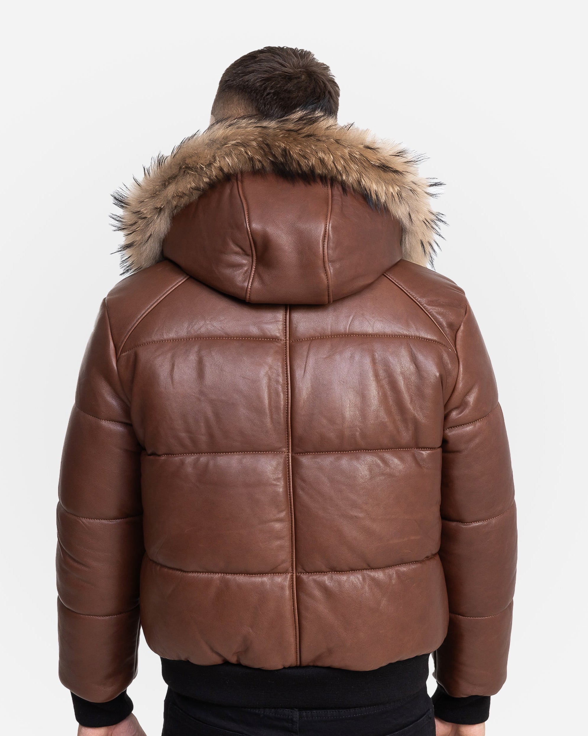 Arctic Men’s Winter Leather Coat With Natural Fur