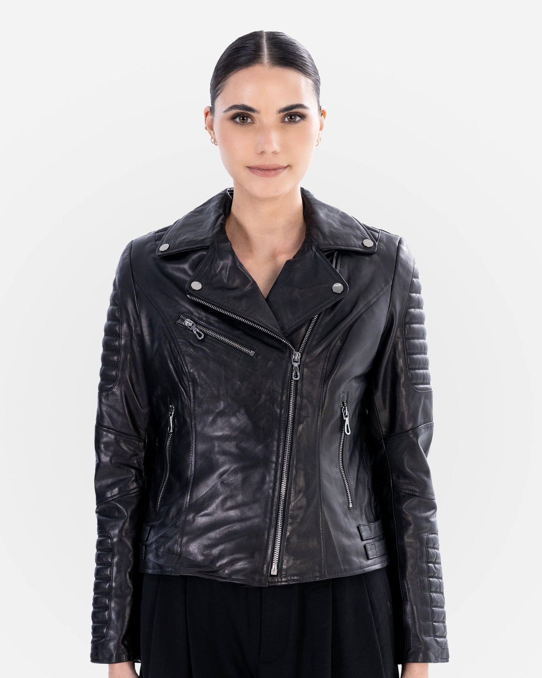 Stacy Leather Biker Jacket