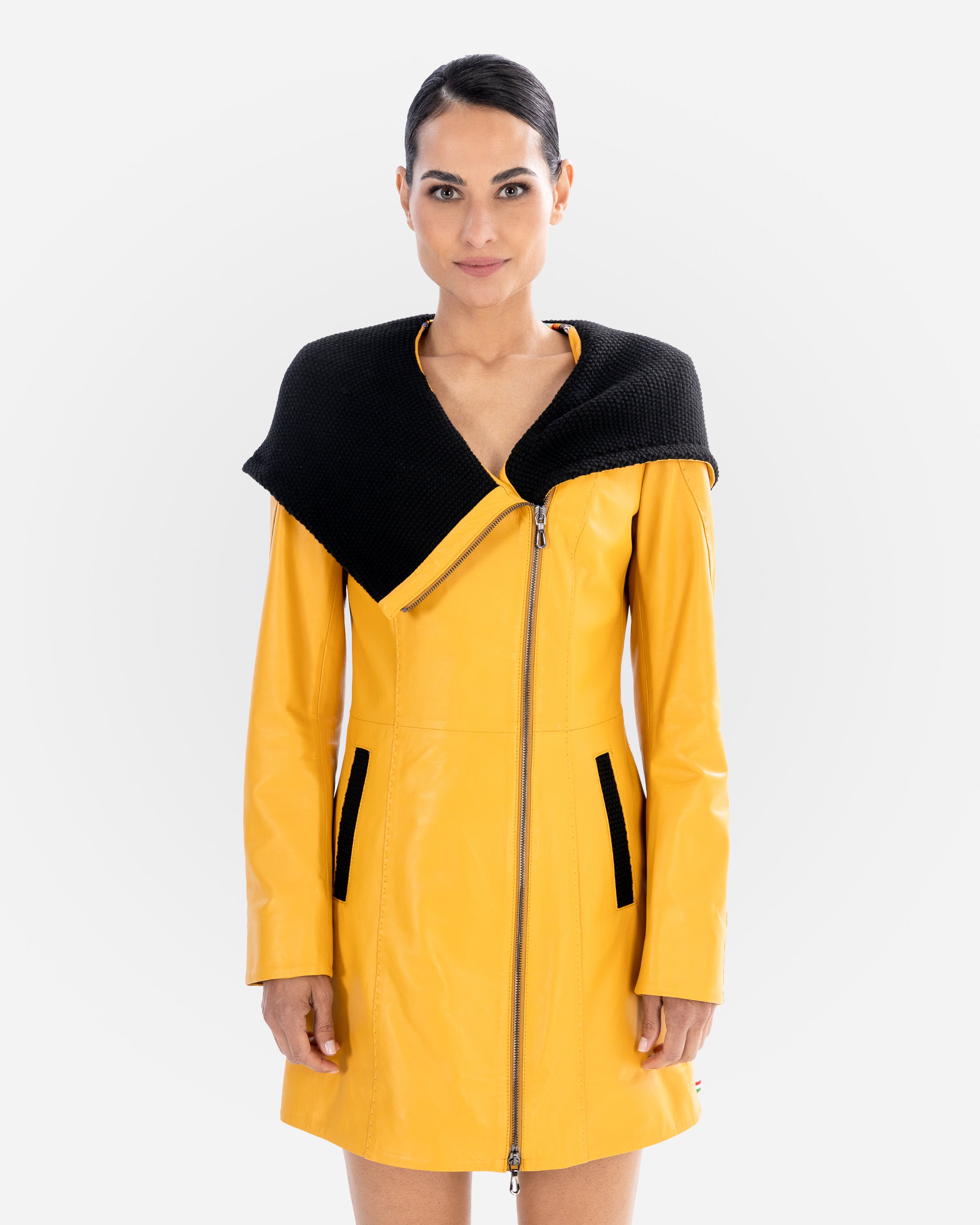 Trench-coat en cuir Lucie