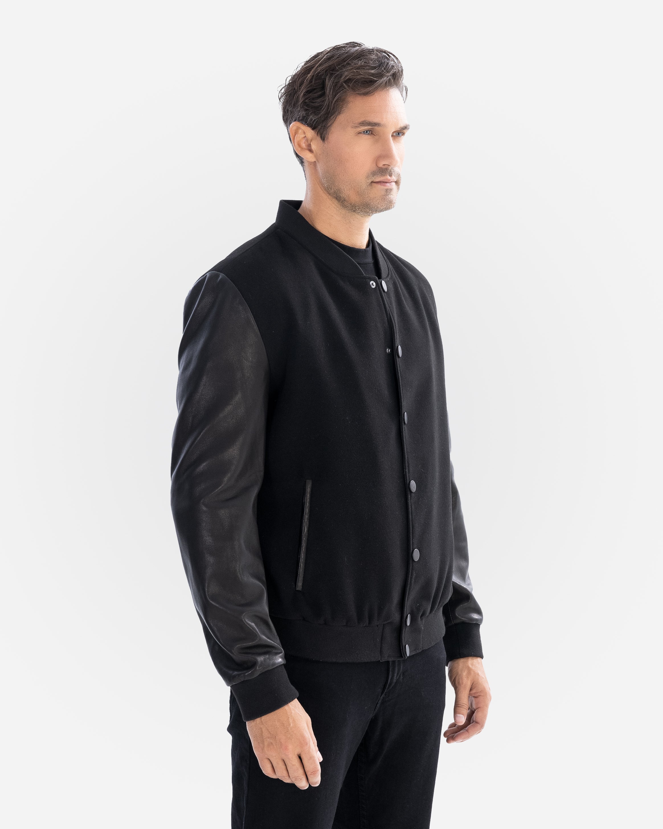 Blouson aviateur Tommy avec manches en cuir