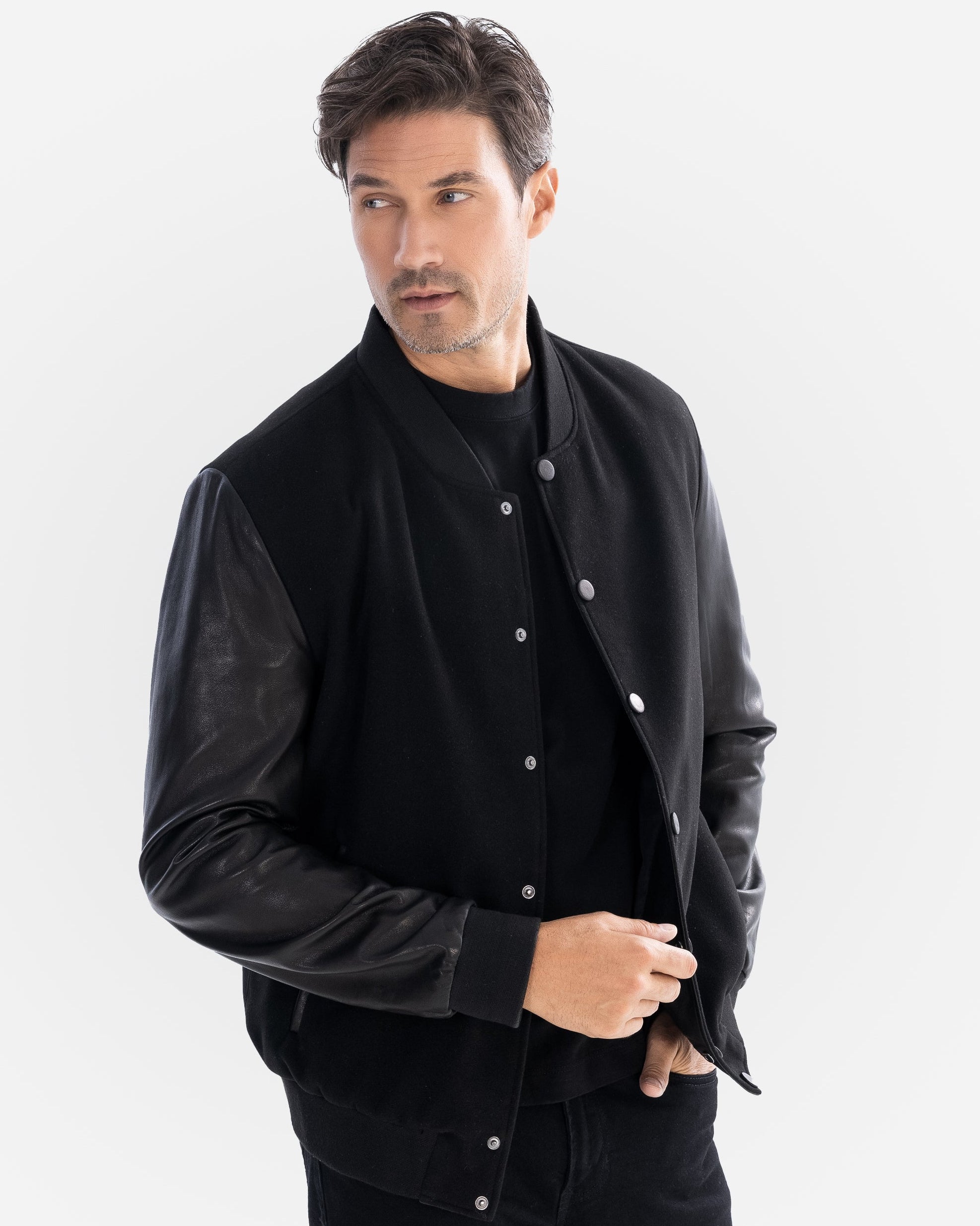 Blouson aviateur Tommy avec manches en cuir