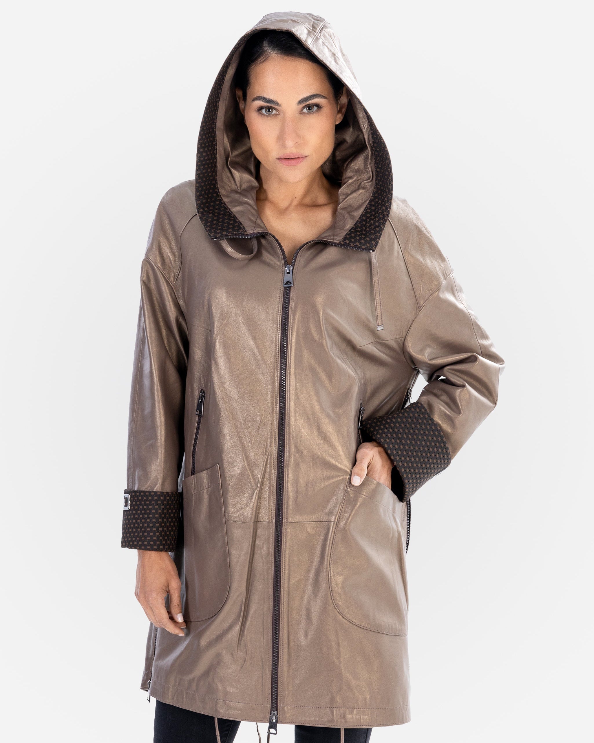 KAYLA Leather Trench Coat