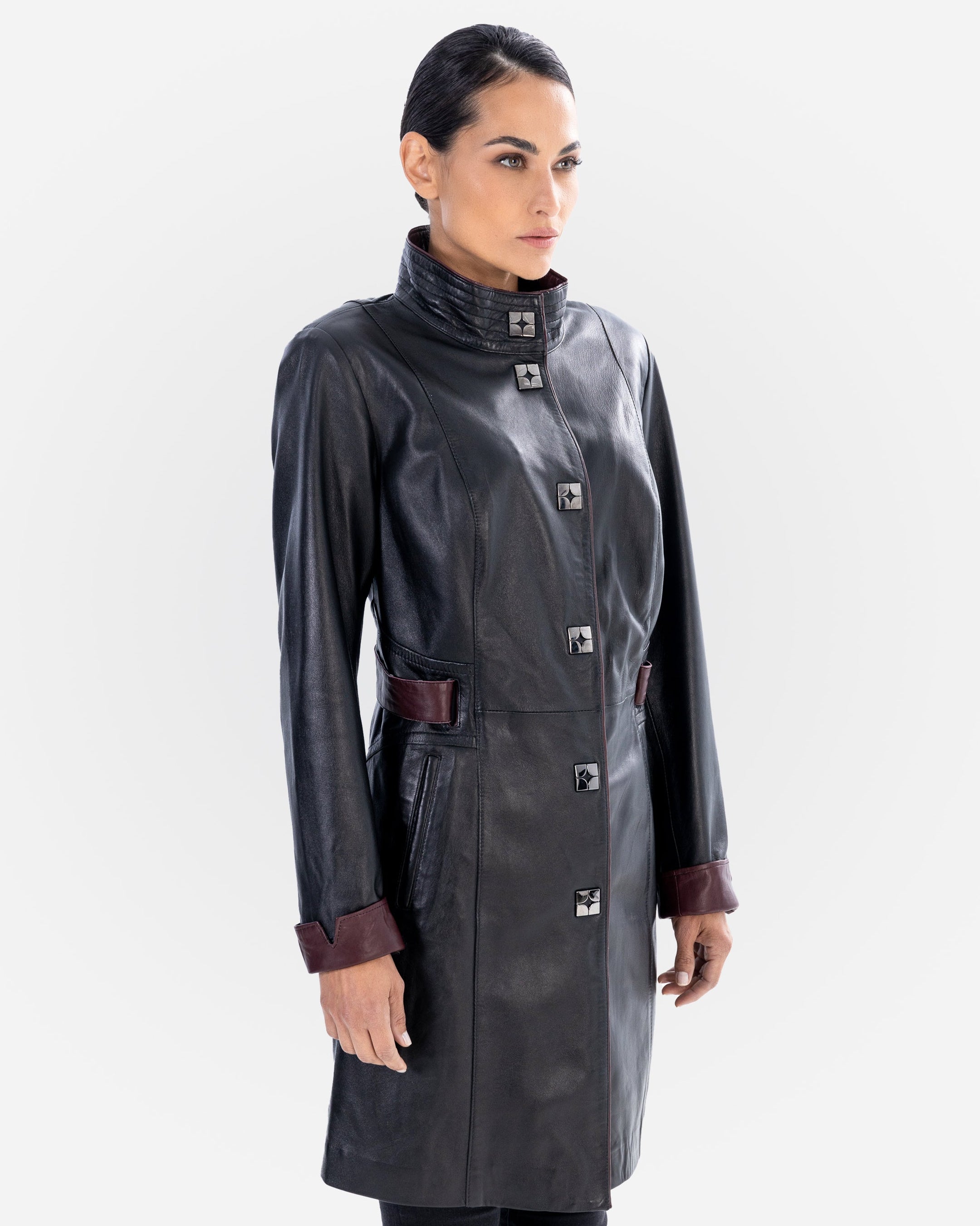 ELENA Leather Trench Coat