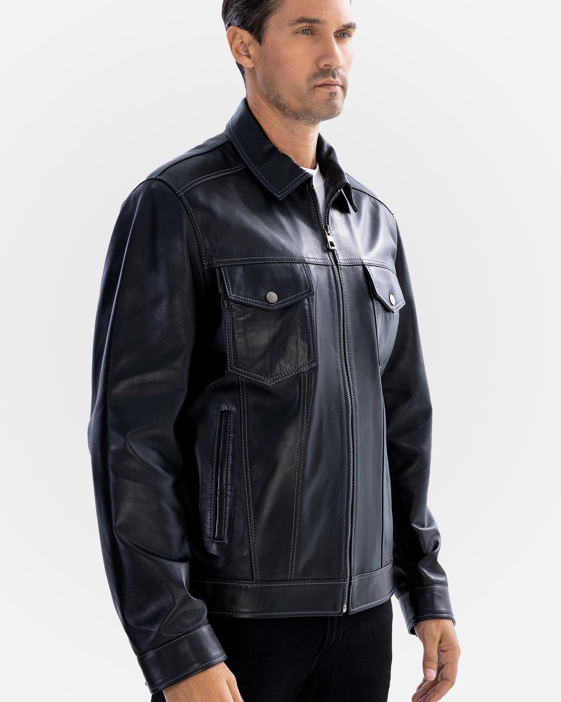 Veste en cuir Logan
