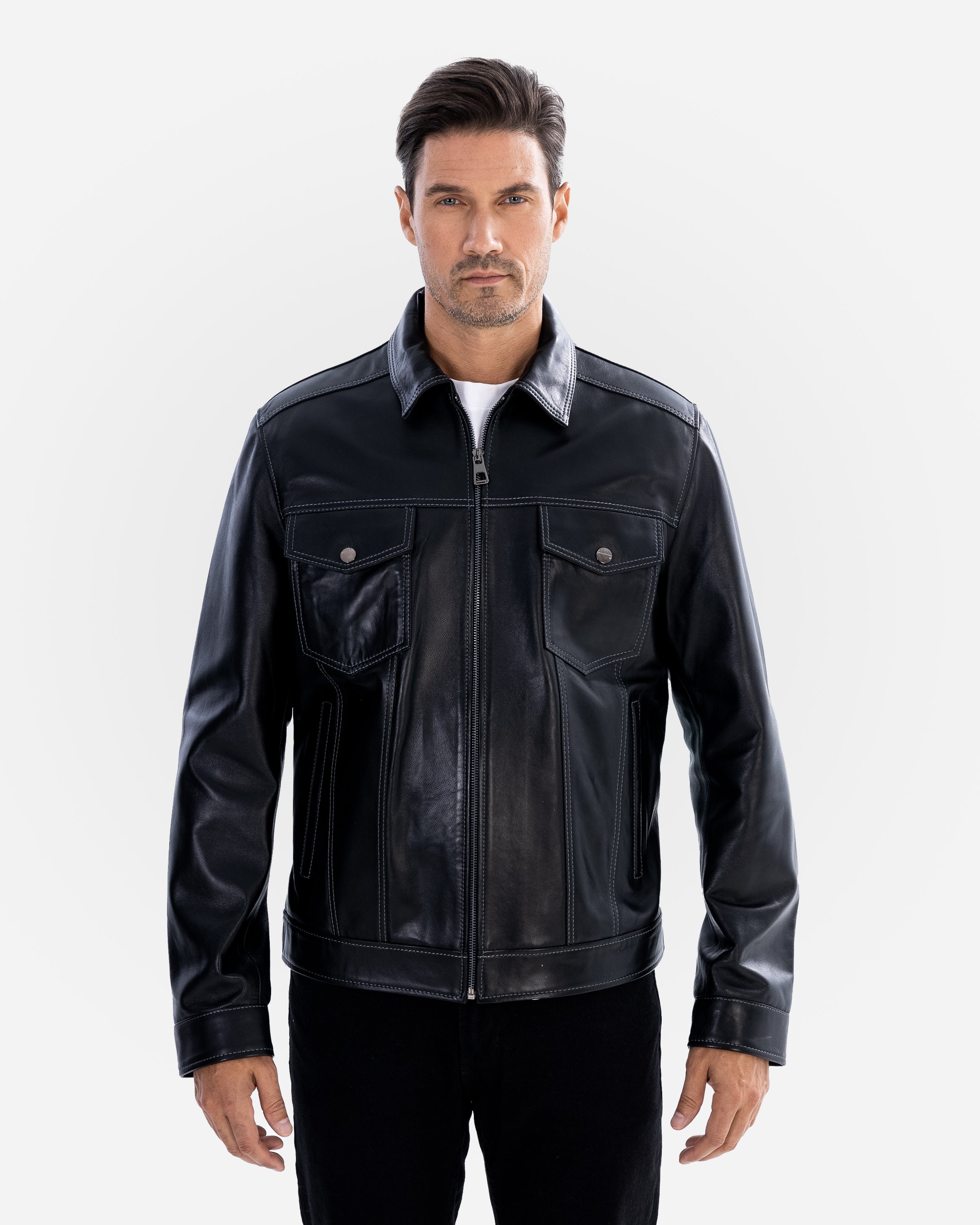 Veste en cuir Logan