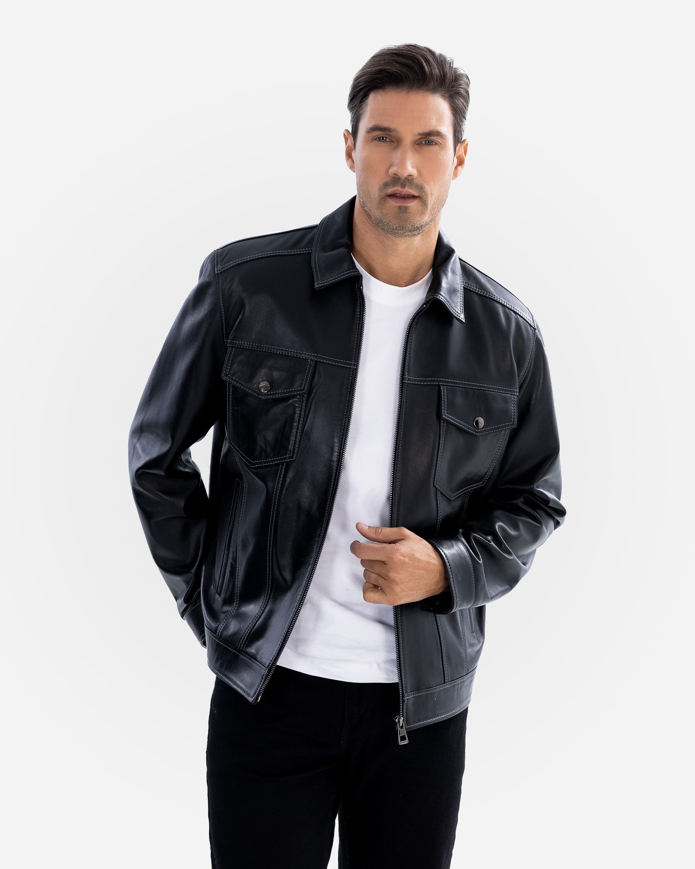 Veste en cuir Logan