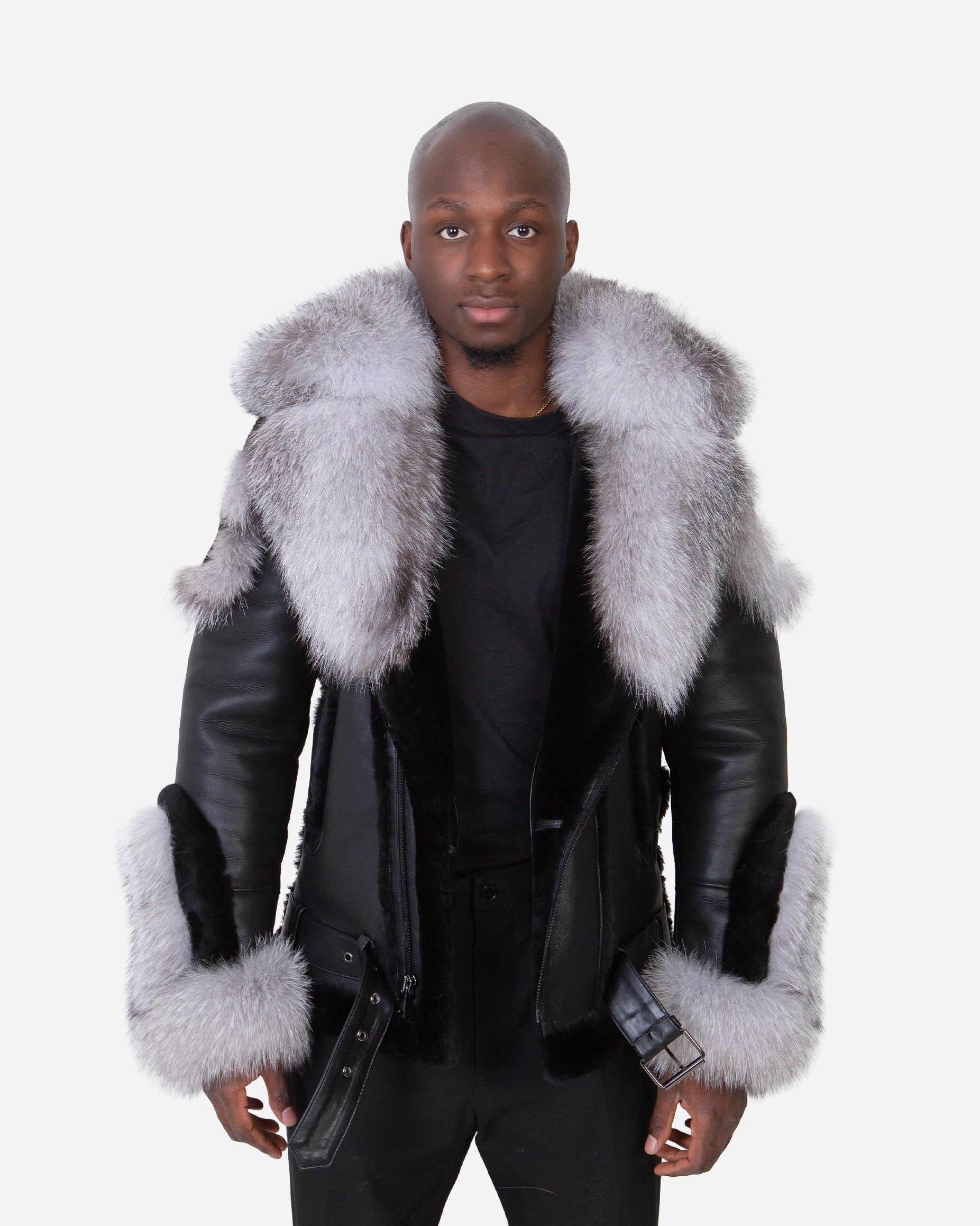 Clyde Shearling – Silver Fox Fur Coat