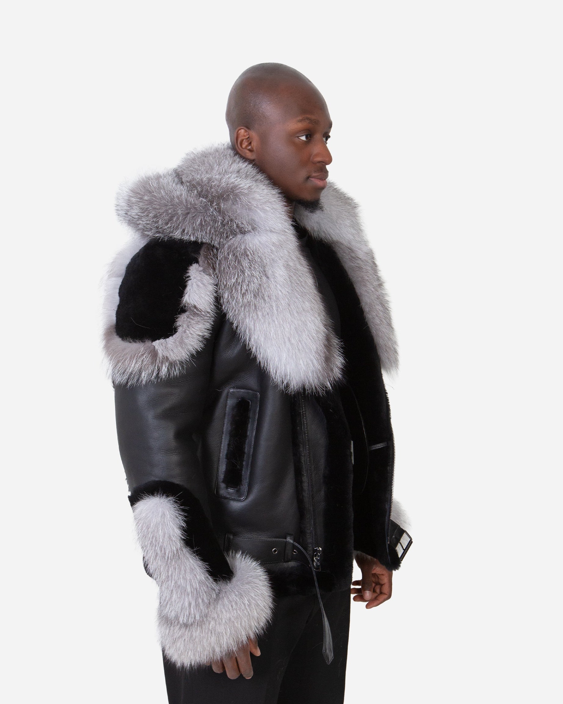 Clyde Shearling – Silver Fox Fur Coat