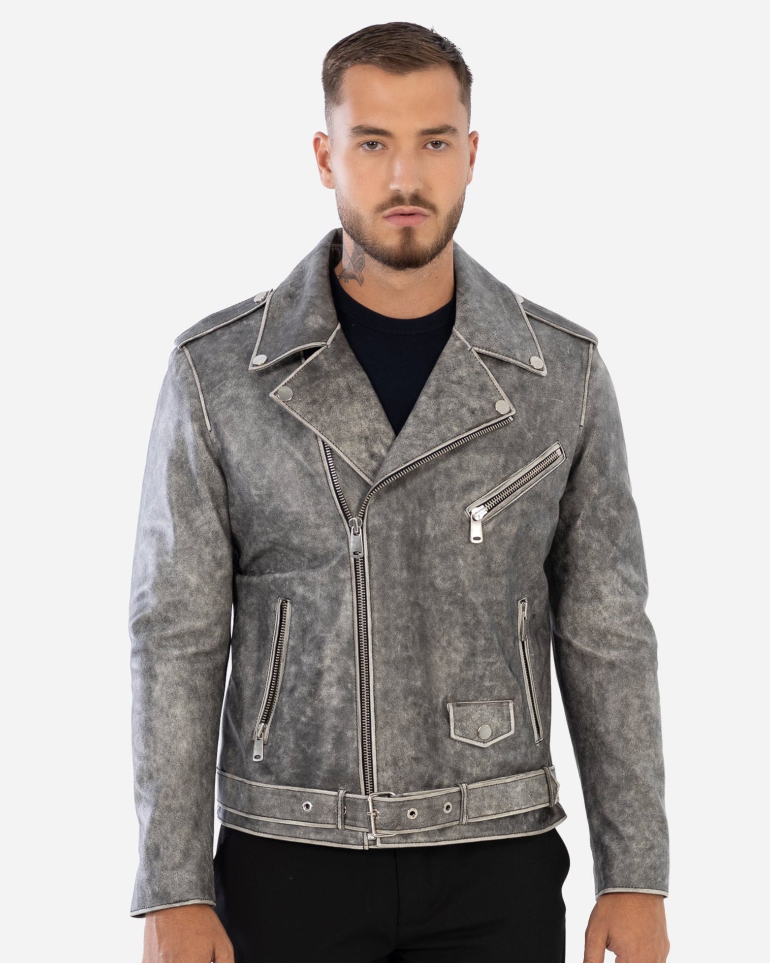 Veste en cuir de motard