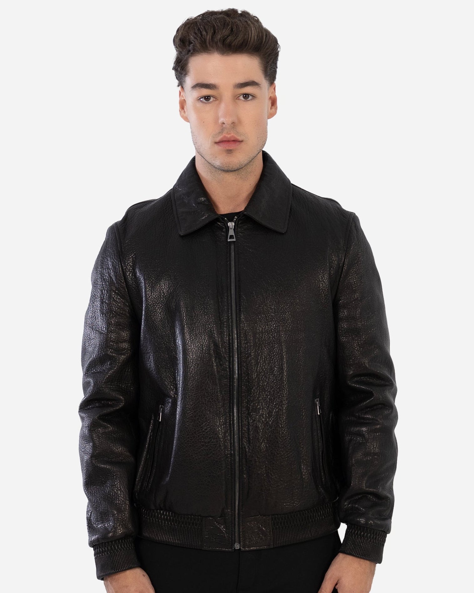 Ember Leather bomber Jacket