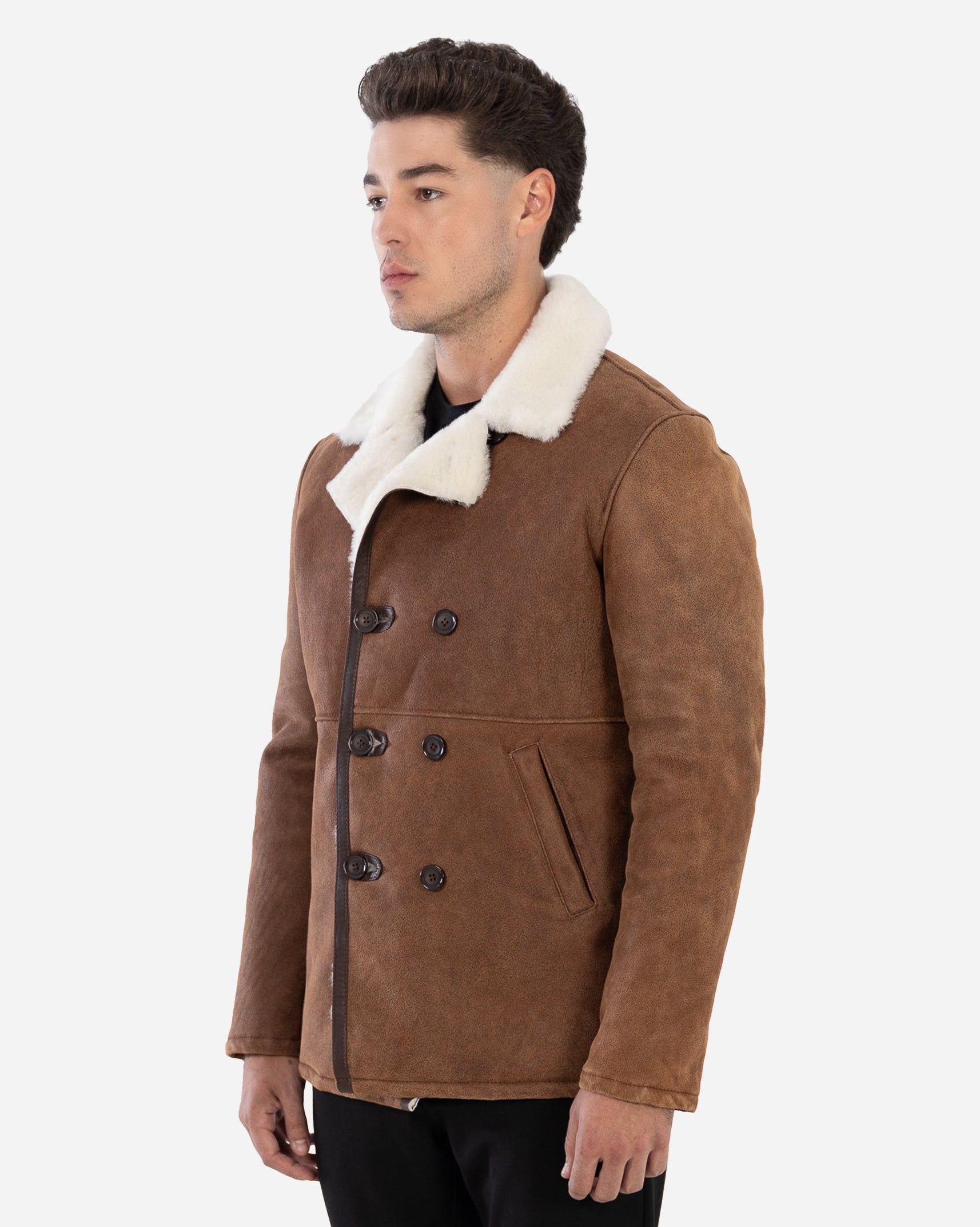Leano shearling double-breasted coat