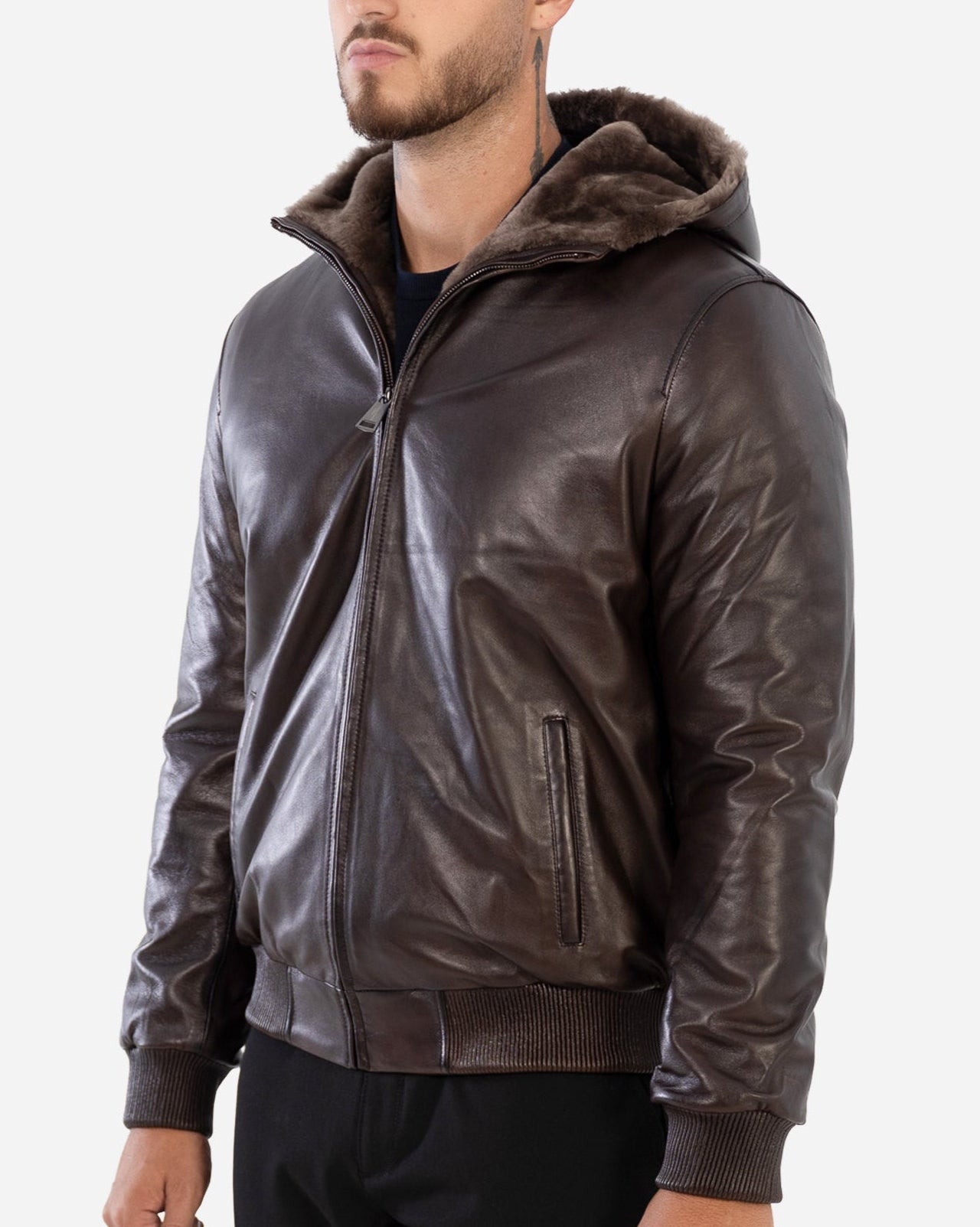 DANTE Genuine Shearling Bomber Leather Jacket