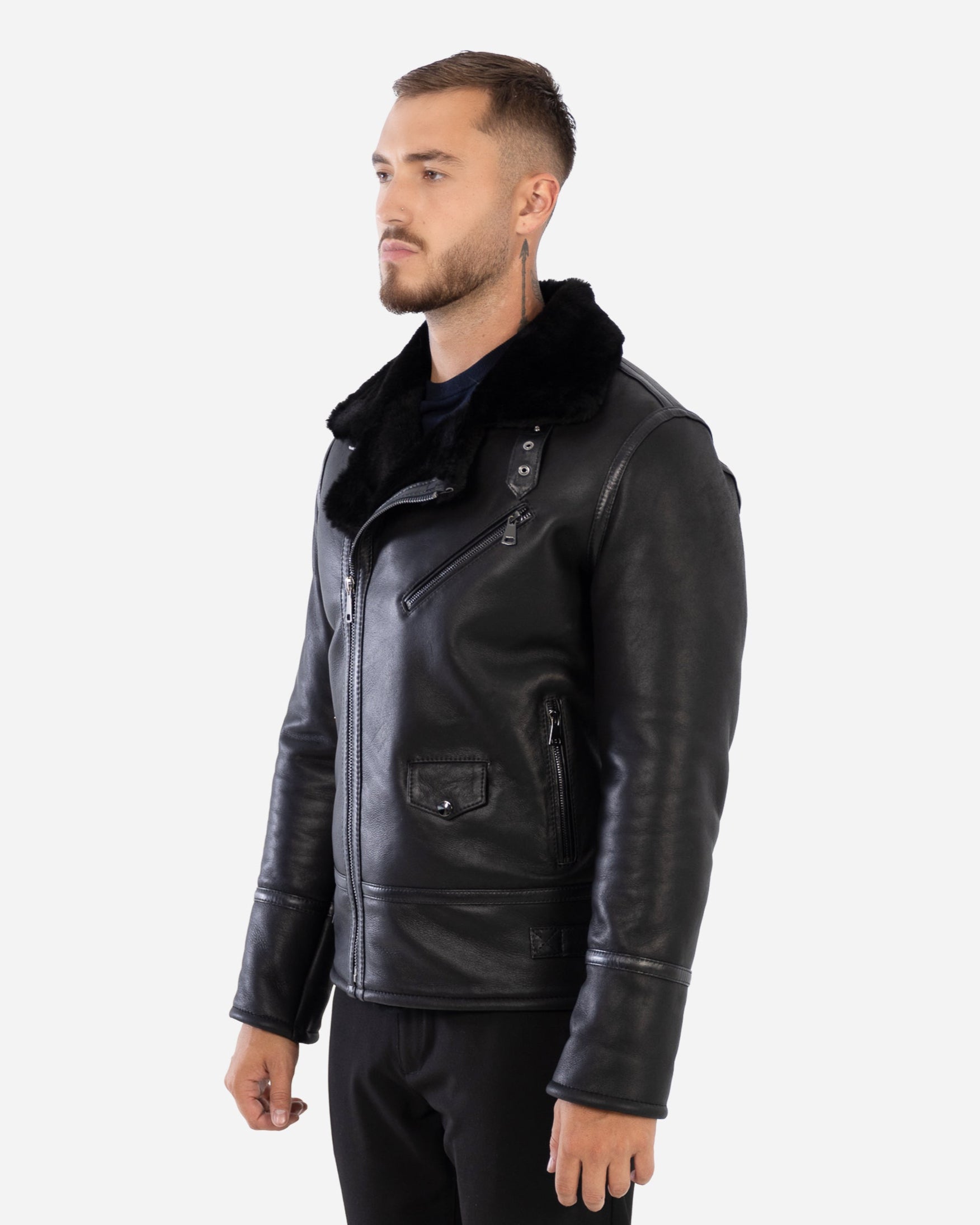 MILAN premium shearling biker jacket