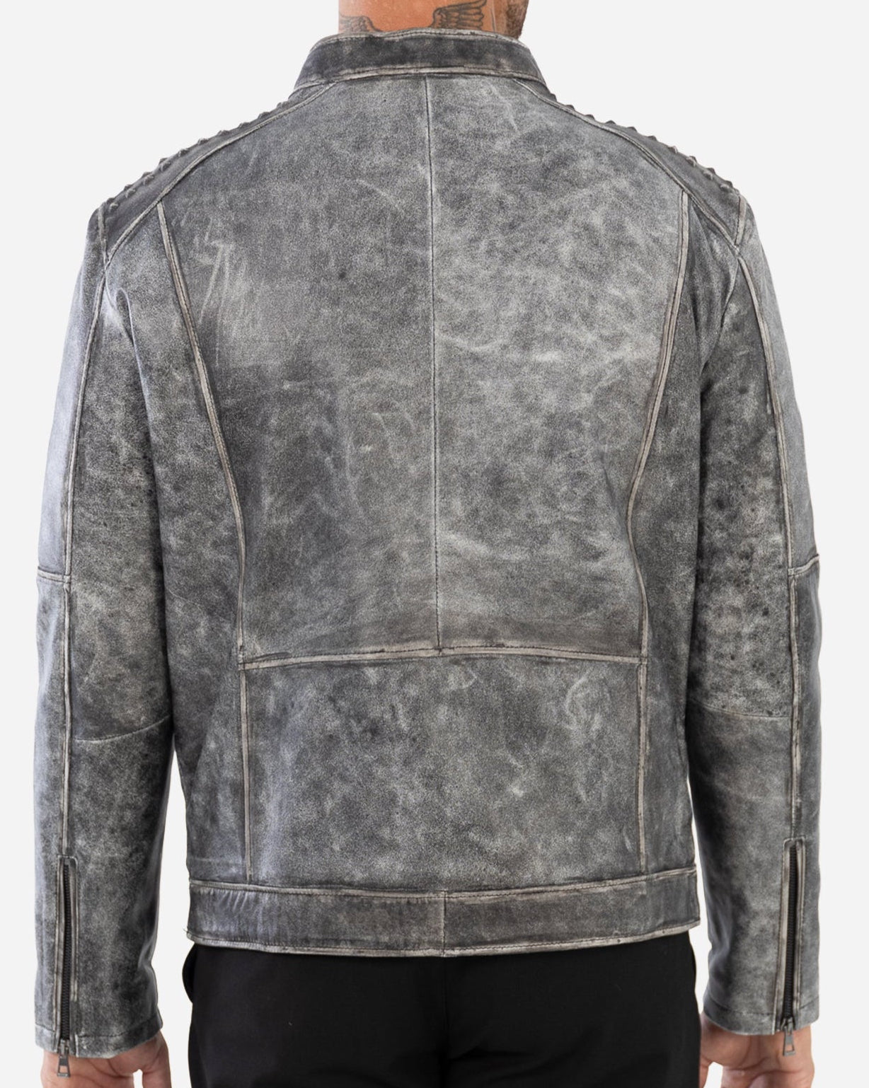 VESTE AKSEL EN CUIR D'AGNEAU GRAINÉ VINTAGE