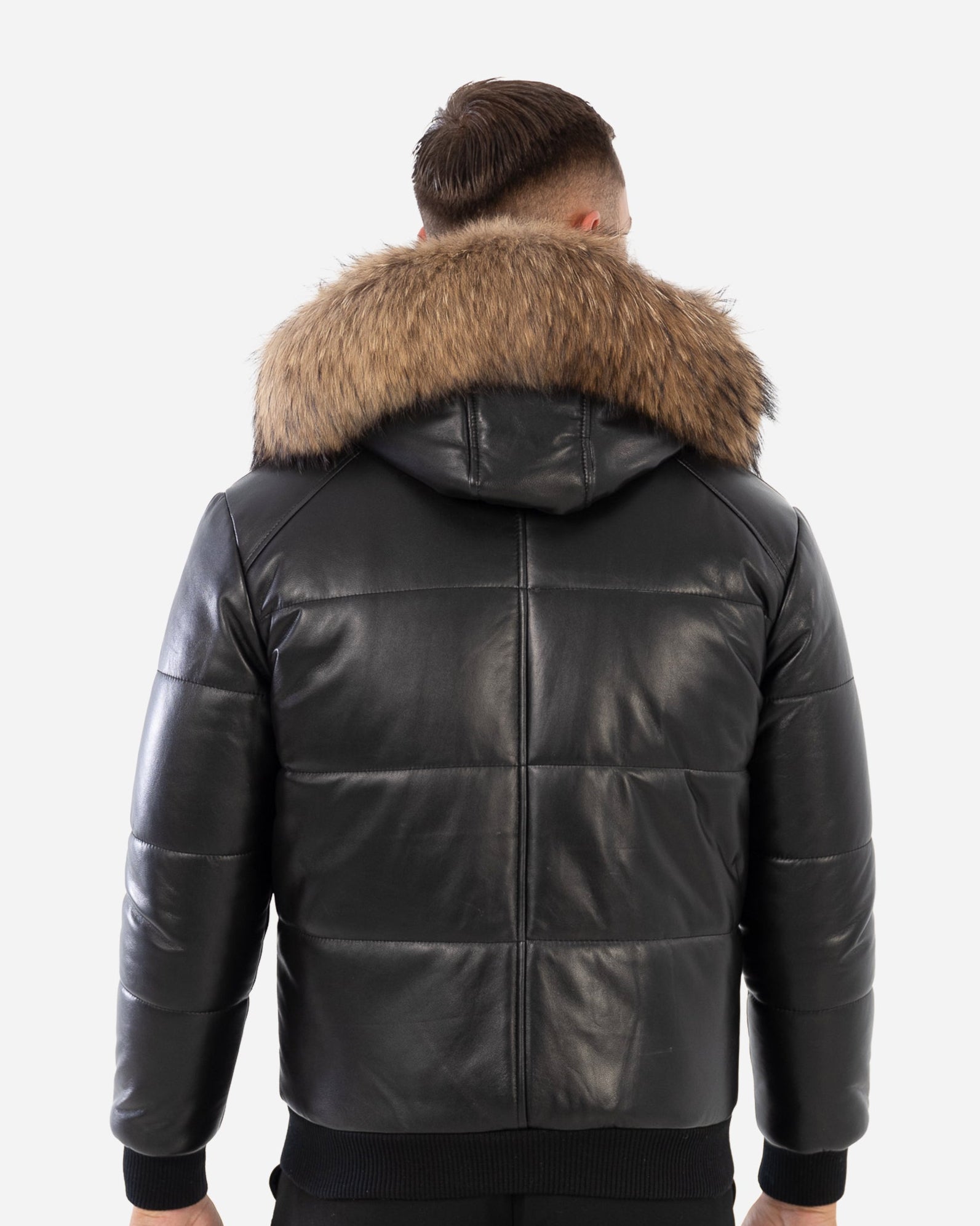 Arctic Men’s Winter Leather Coat With Natural Fur