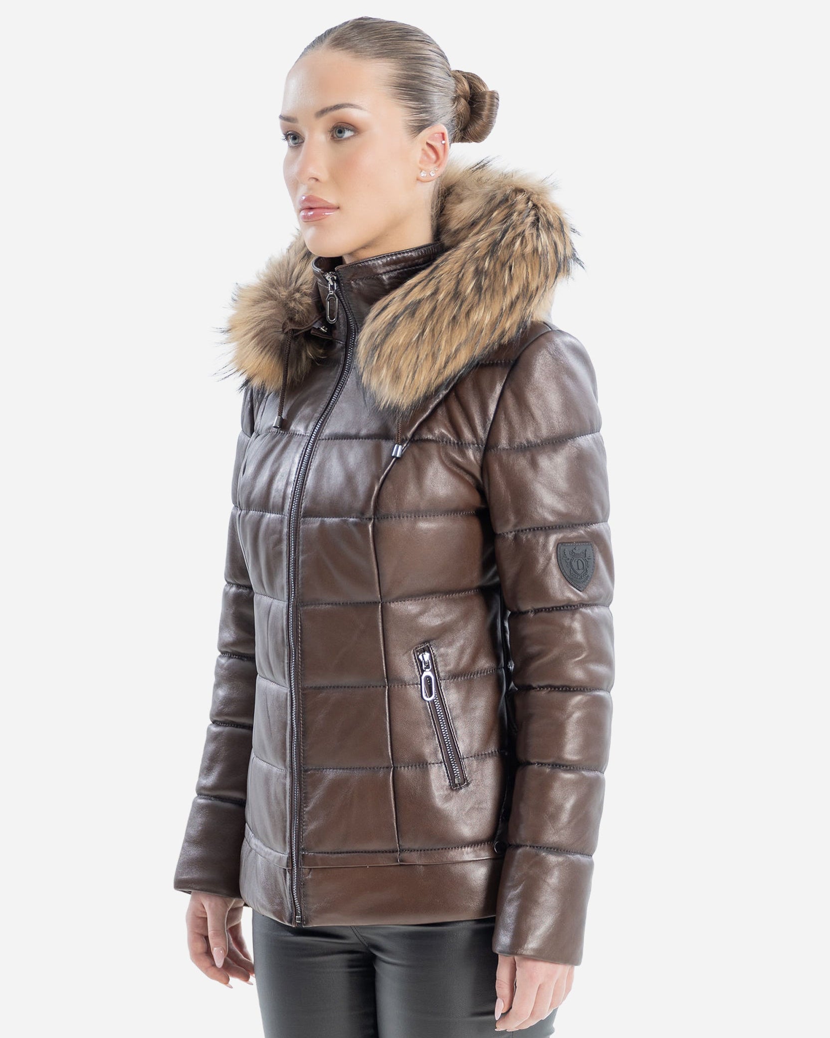 Lyanna Puffer Leather Jacket